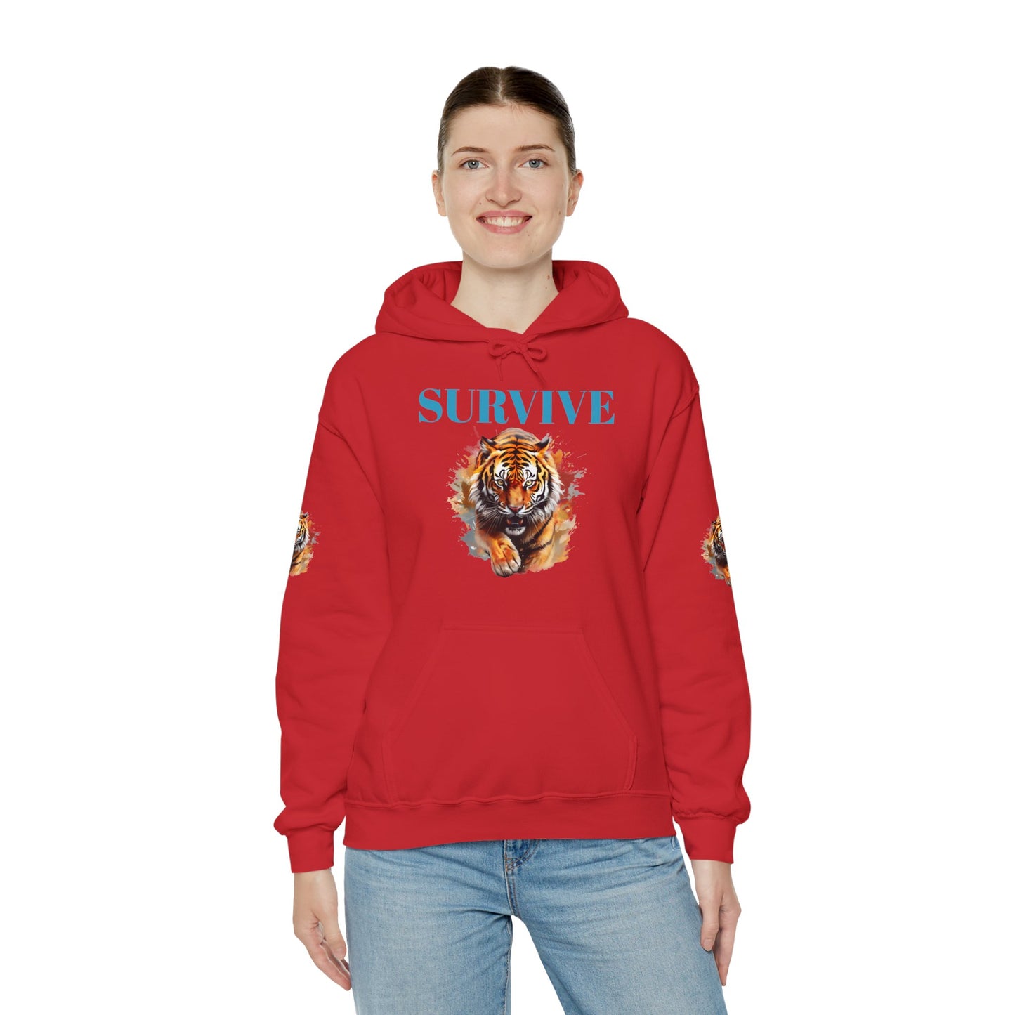 Princess Grace  Survive Tiger Unisex Heavy Blend Hoodie Fierce & Inspirational Sweatshirt