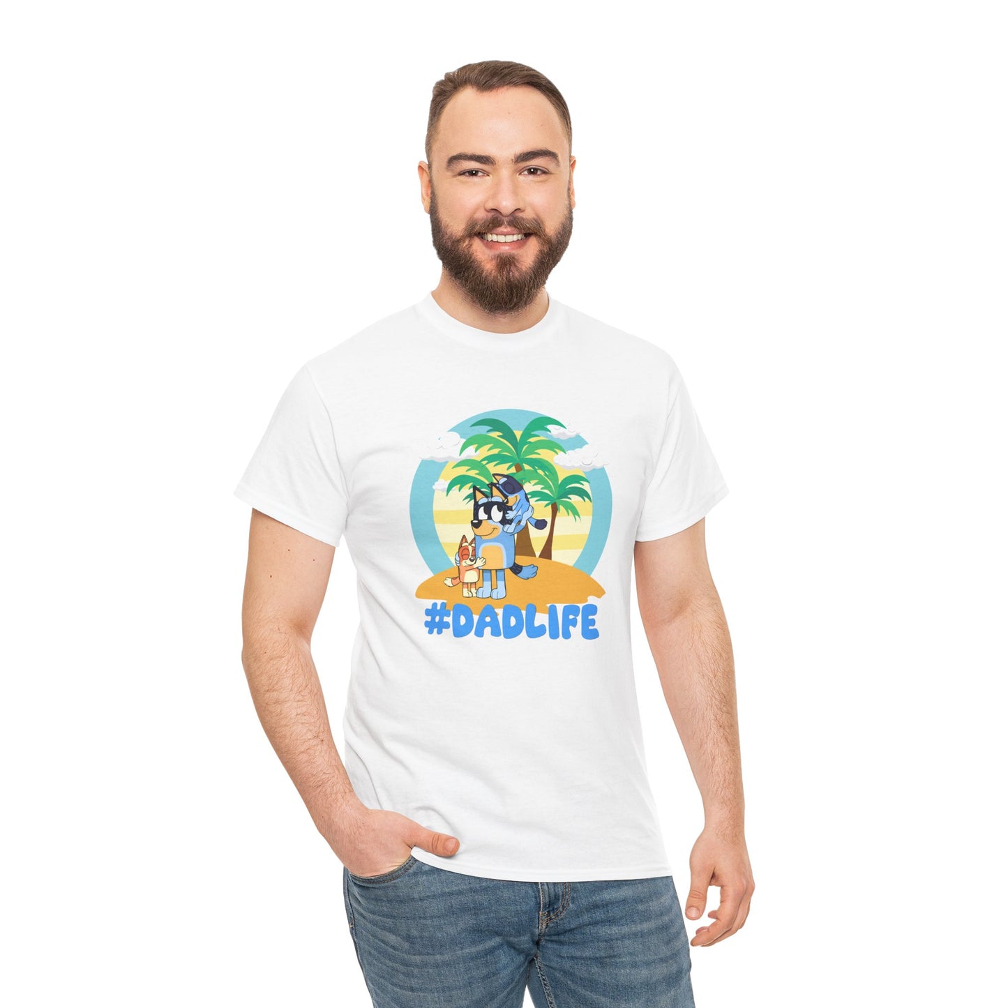 Princess Grace  Bluey  #DadLife Unisex Heavy Cotton Tee  Perfect for Dads Beach Vibes and Everyday Wear