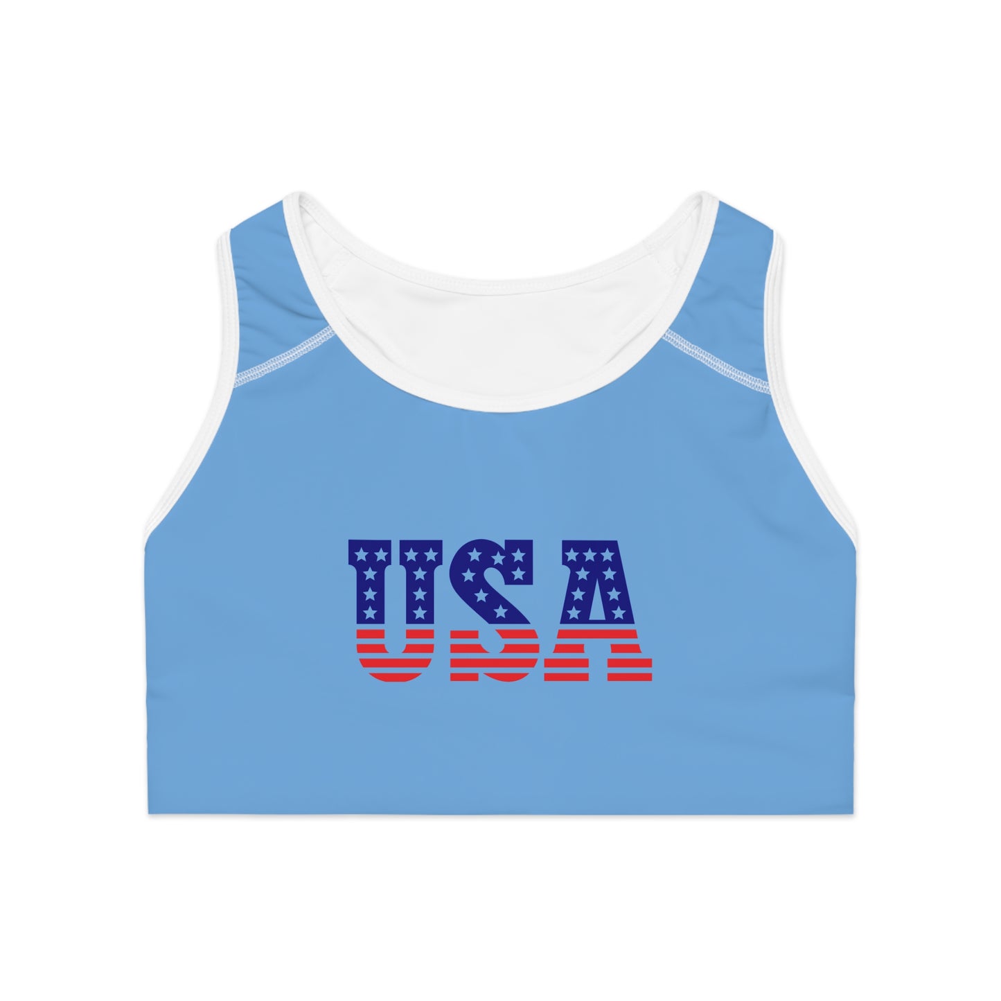 Princess Grace  Patriotic USA Sports Bra for Active Lifestyle
