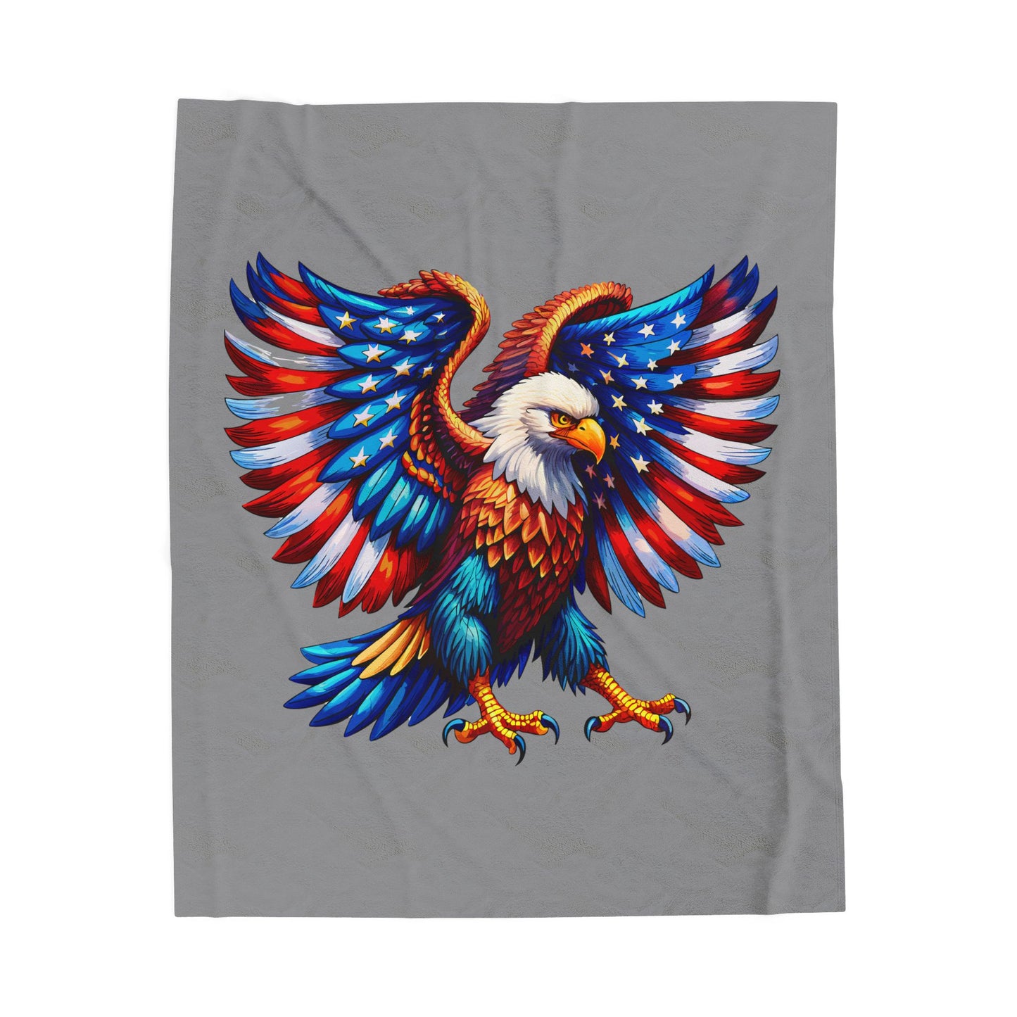 Princess Grace  Patriotic Eagle Velveteen Plush Blanket  Cozy American Flag Throw for Independence Day Memorial Day and Year Round Patriotism