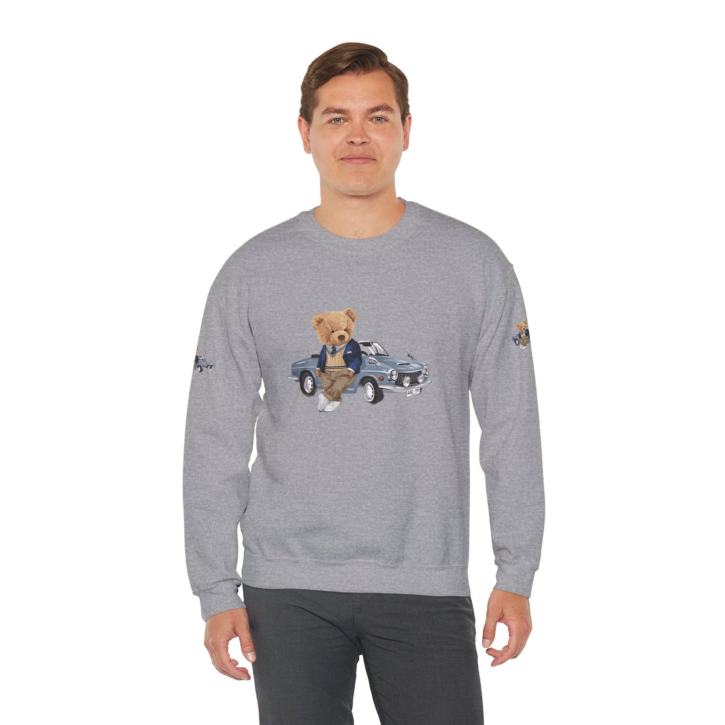 Princess Grace  Stylish Crewneck Sweatshirt with Bear and Car Design