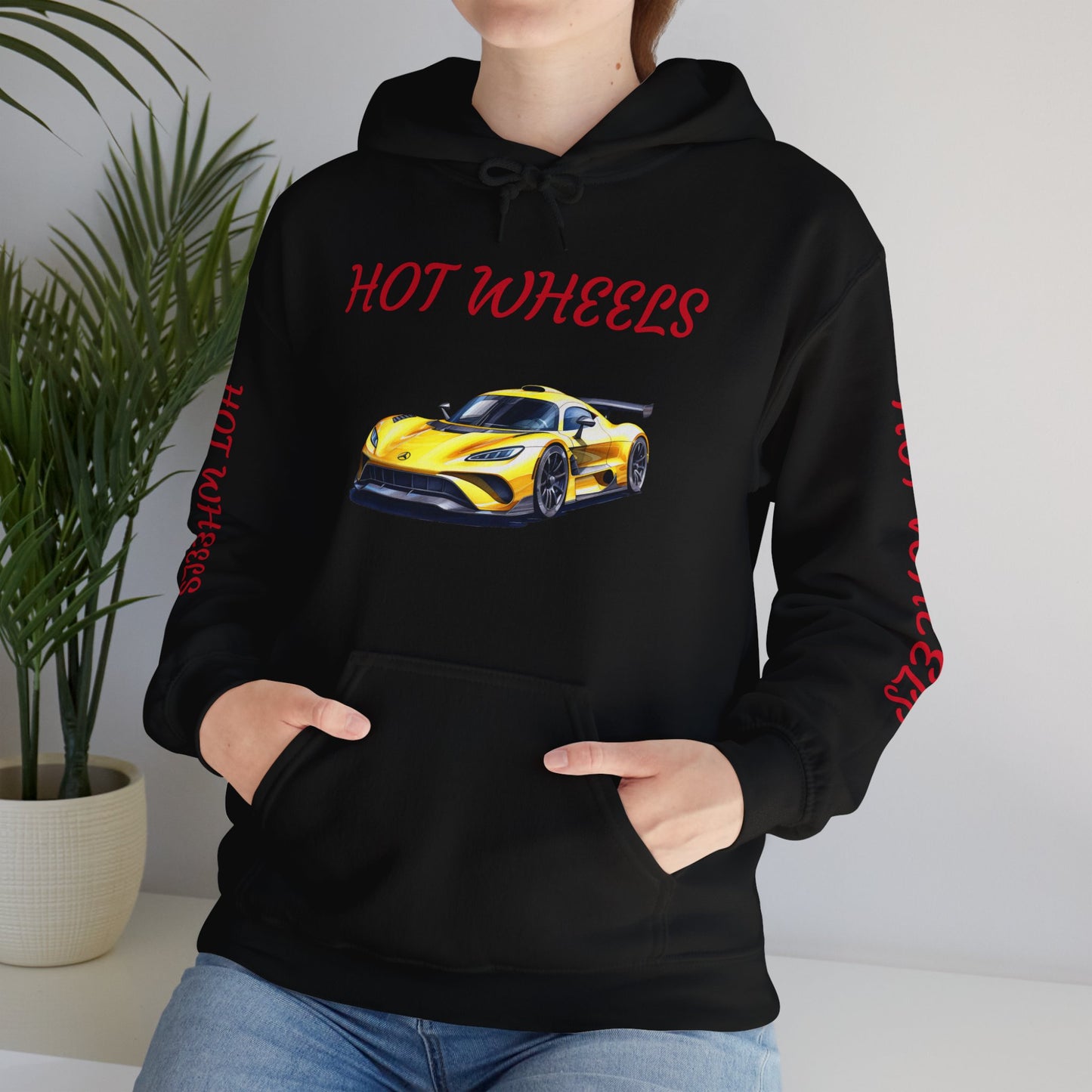 Princess Grace  Hot Wheels Unisex Hooded Sweatshirt Stylish Car Graphic with Bold Text