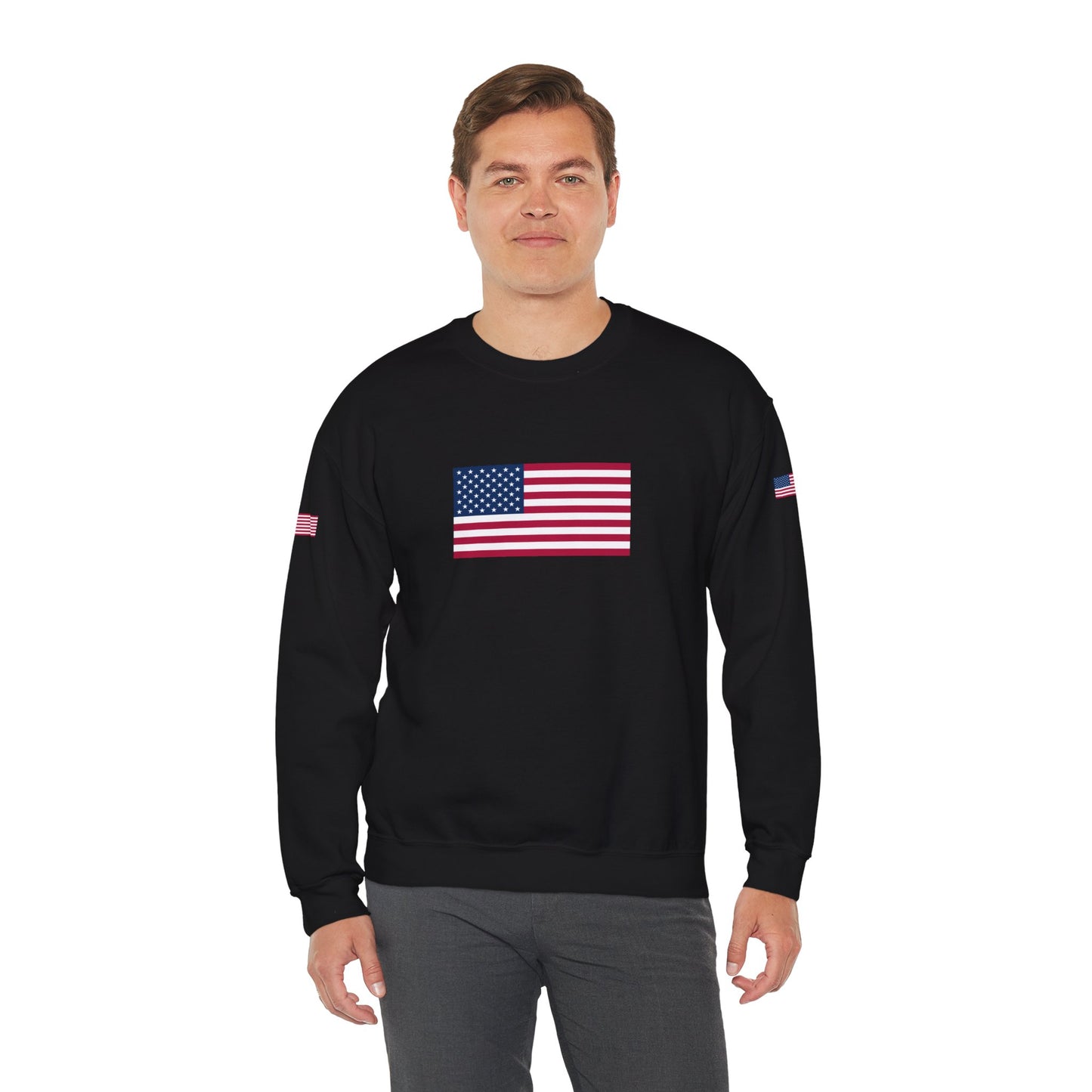 Princess Grace  TAEM USA  Patriotic Unisex Crewneck Sweatshirt with American Flags
