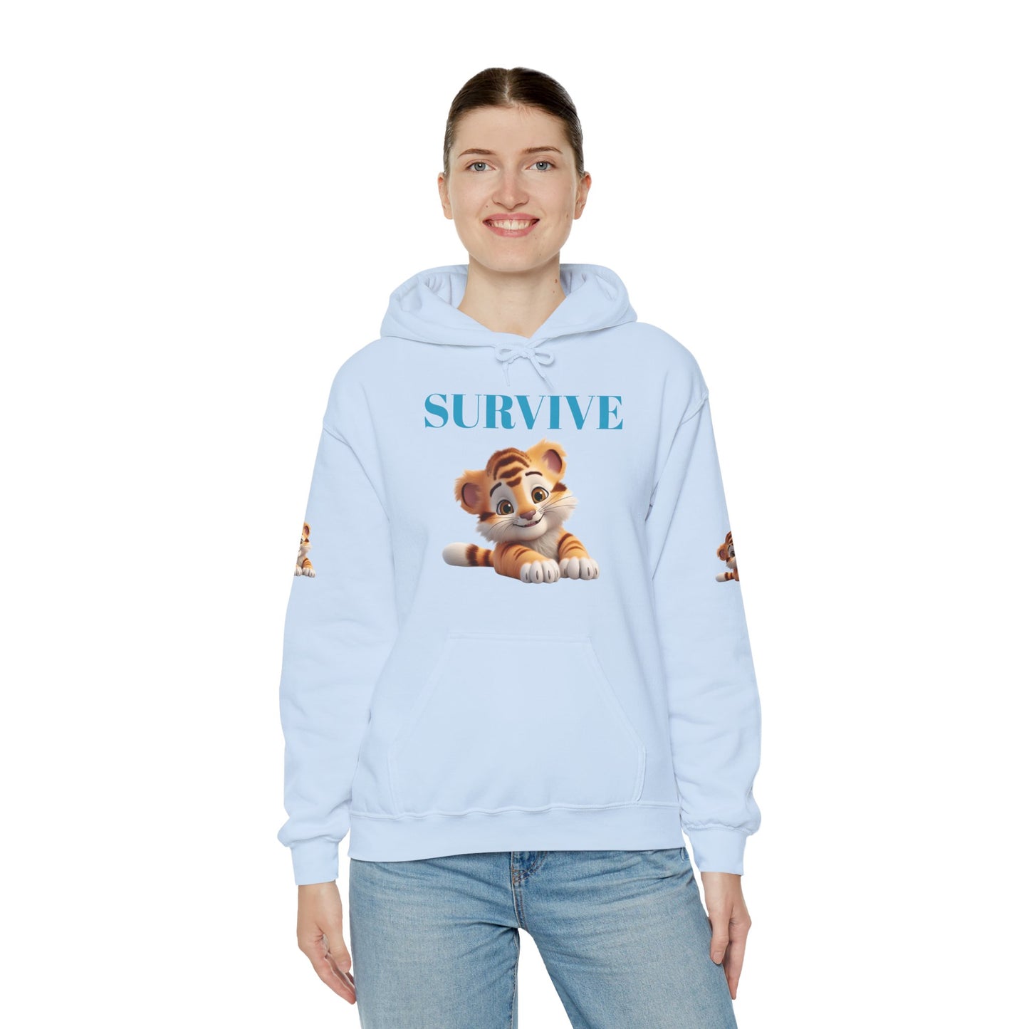 Princess Grace Survive Cute Tiger Survival Hooded Sweatshirt for Animal Lovers