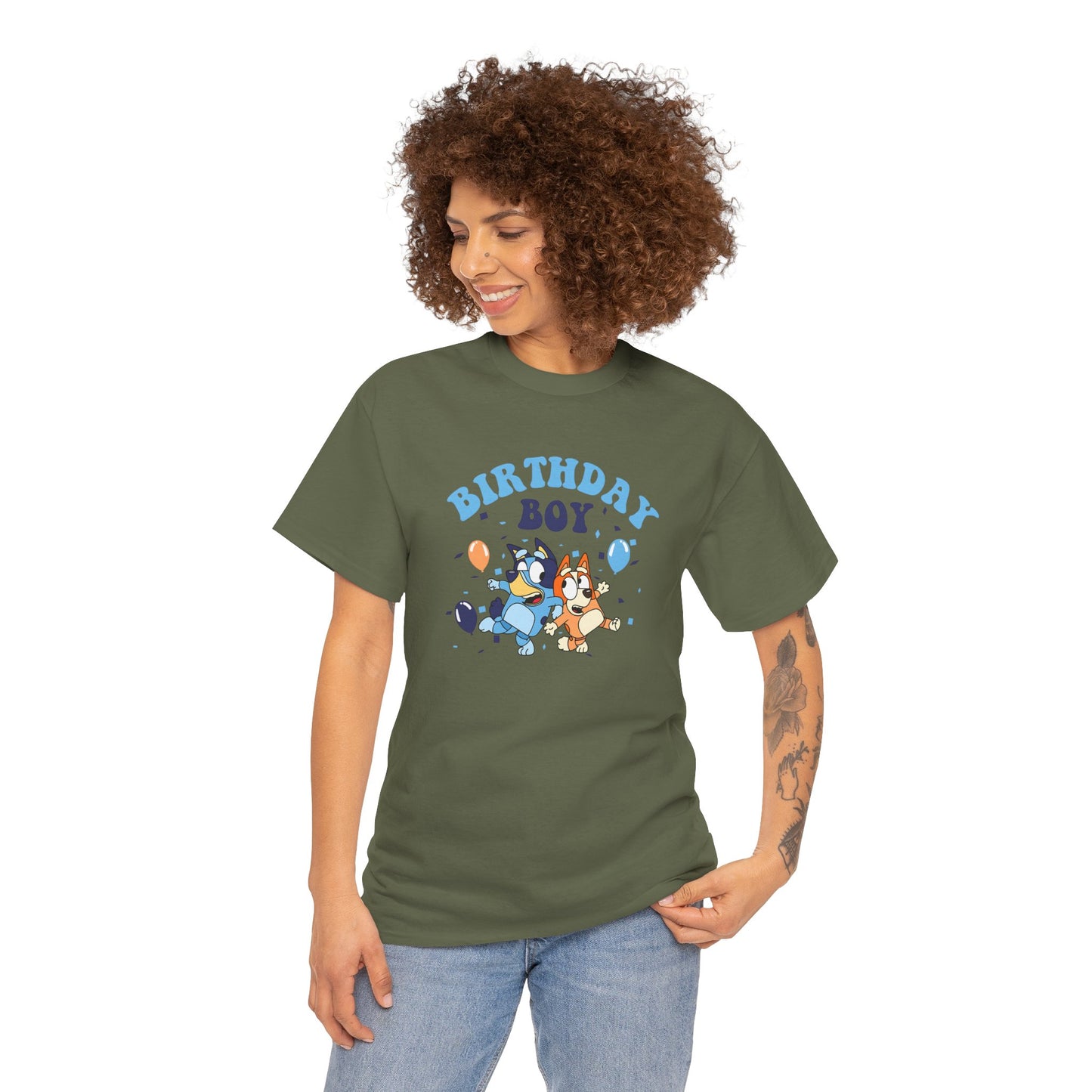 Princess Grace  Bluey  Birthday Boy Unisex Heavy Cotton Tee  Fun Celebration Shirt for Kids
