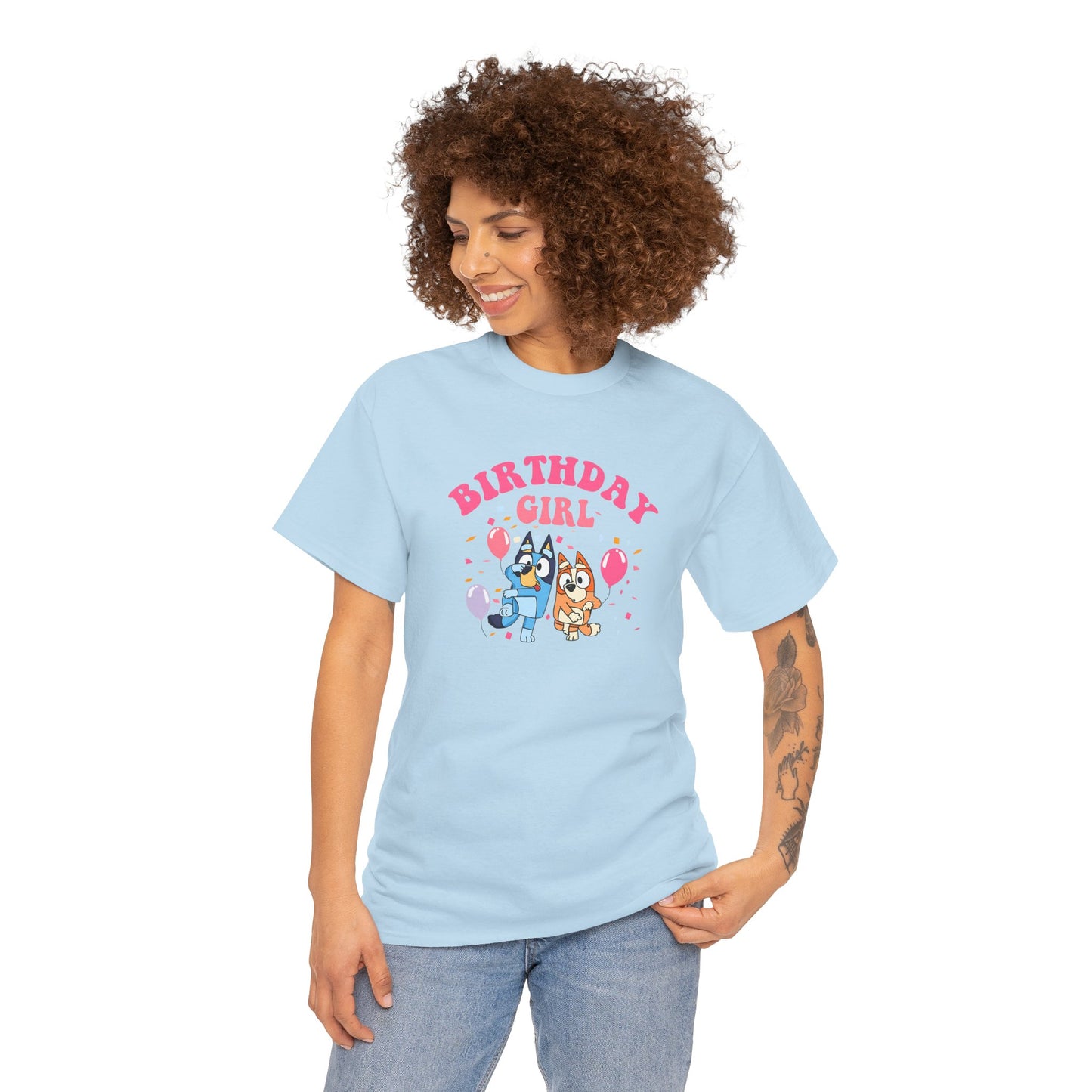 Princess Grace  Bluey  Birthday Girl Unisex Heavy Cotton Tee  Fun Party Attire for Celebrations