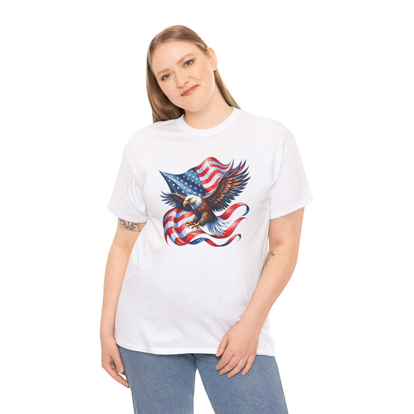 Princess Grace  Patriotic Eagle Graphic Unisex Heavy Cotton Tee