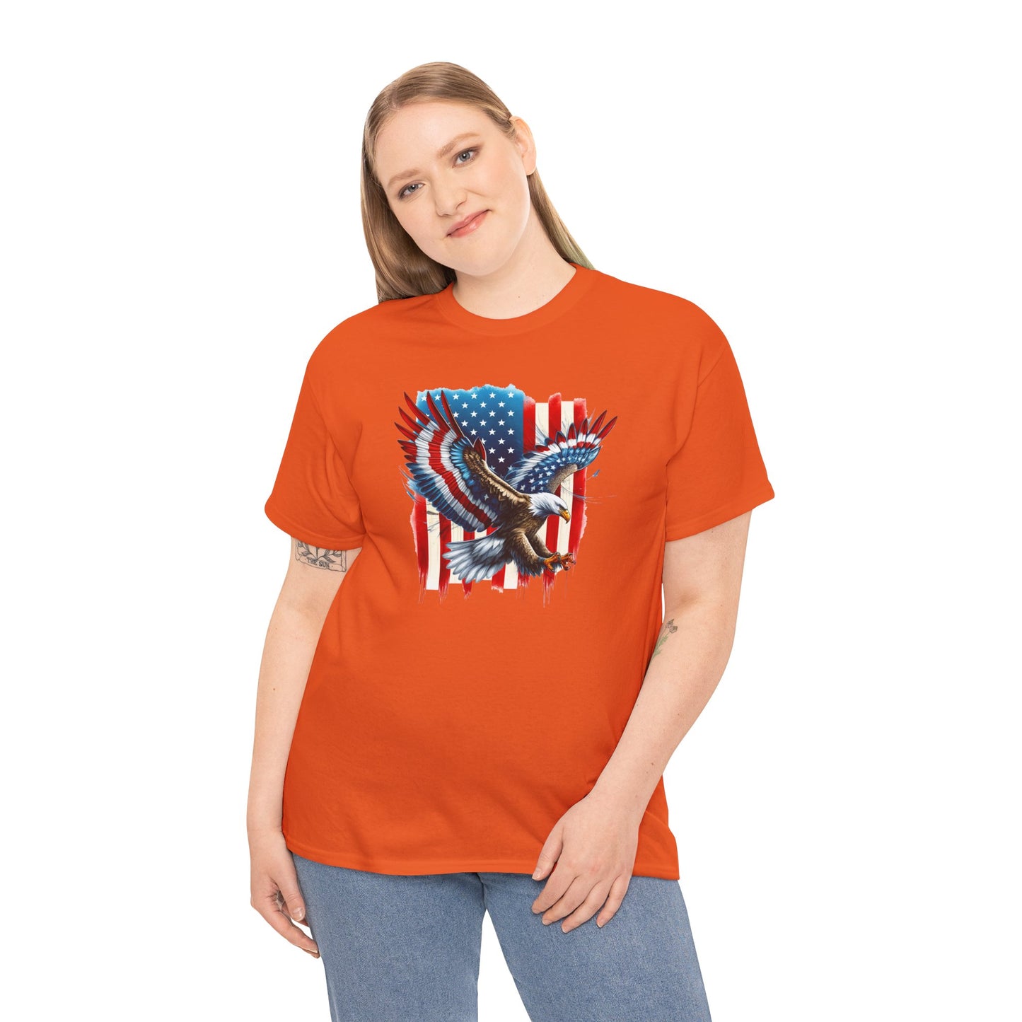 Princess Grace  Patriotic Eagle Unisex Heavy Cotton Tee