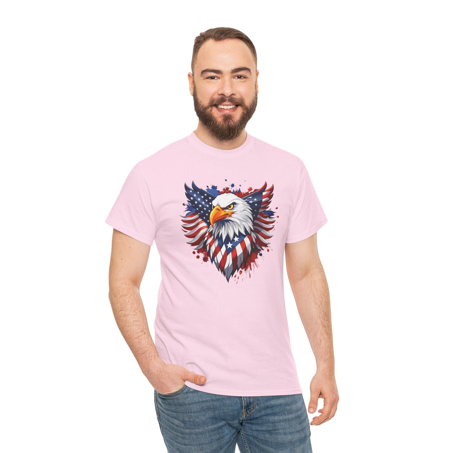 Princess Grace  Patriotic Eagle Graphic Tee Unisex Heavy Cotton T-Shirt