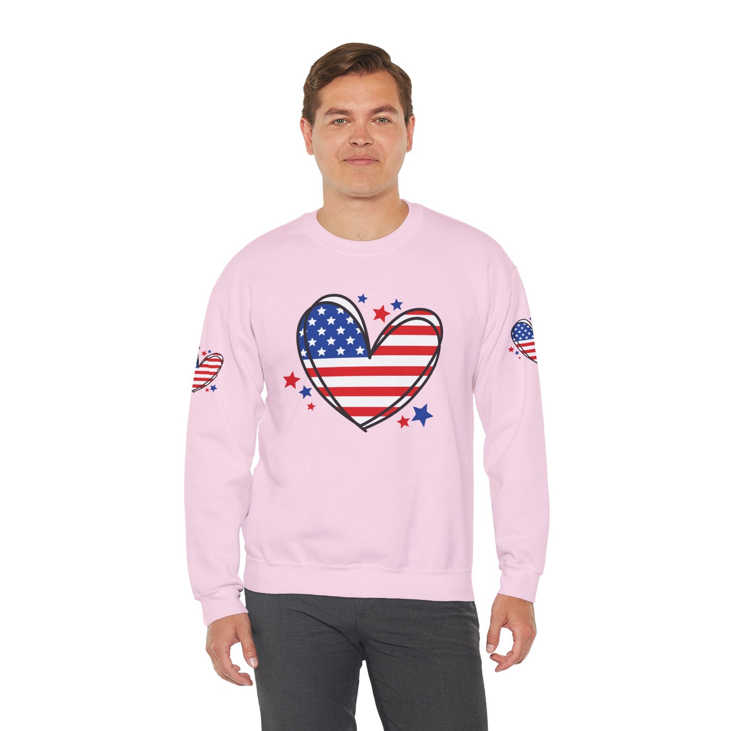 Princess Grace  Patriotic Heart Crewneck Sweatshirt