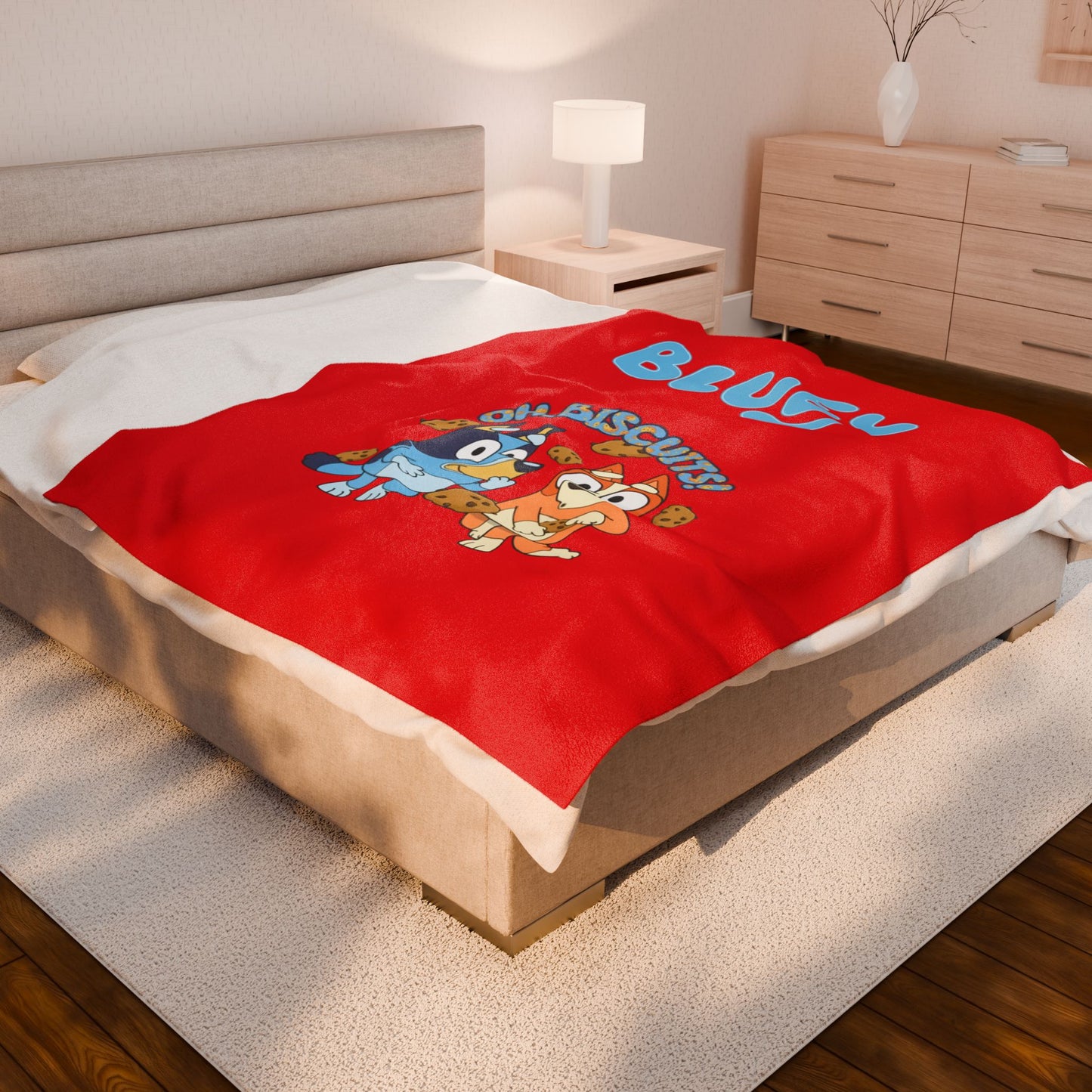 Princess Grace    Bluey  Oh Biscuits   Velveteen Plush Blanket for Kids