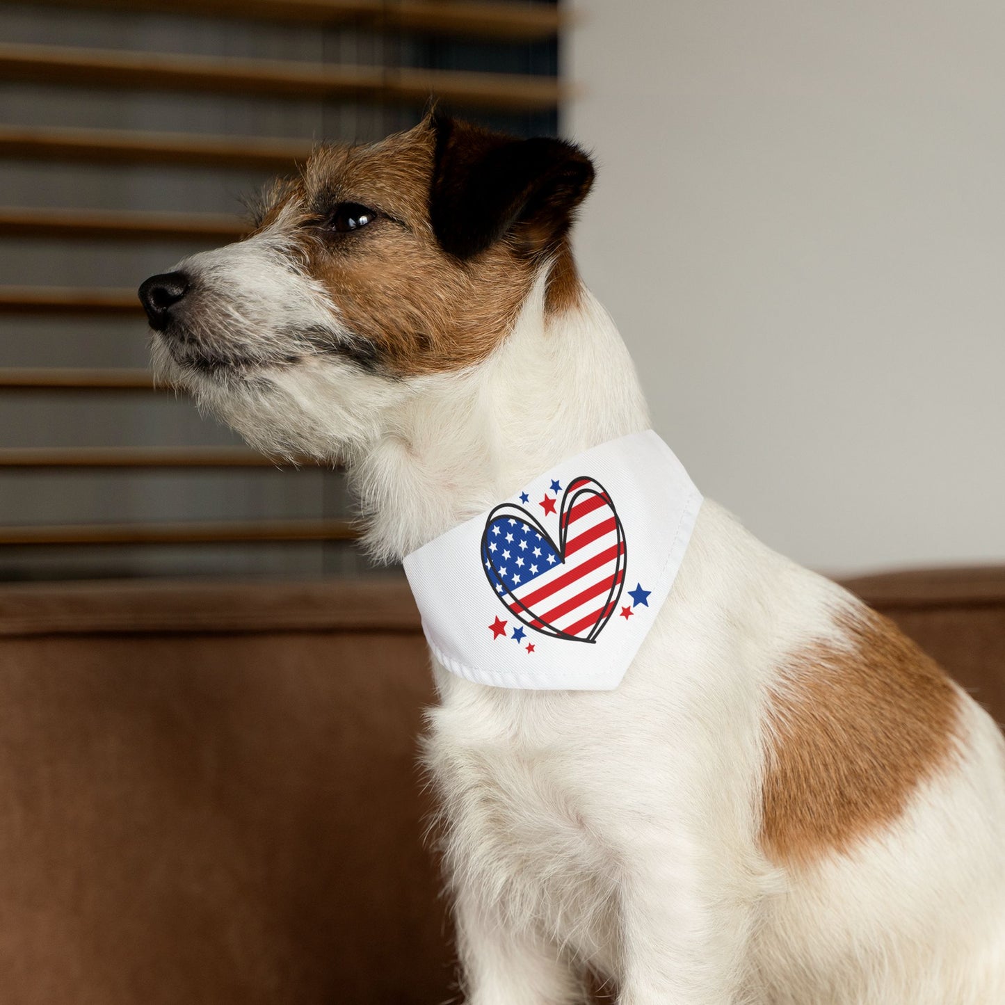 Princess Grace  Patriotic Pet Bandana Collar American Heart Design