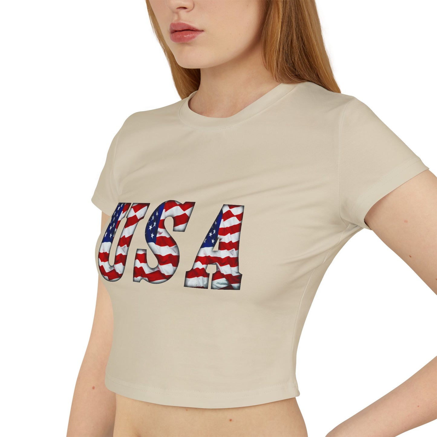 Princess Grace  Patriotic USA Women's Baby Tee Celebrate Independence Day & Summer Vibes