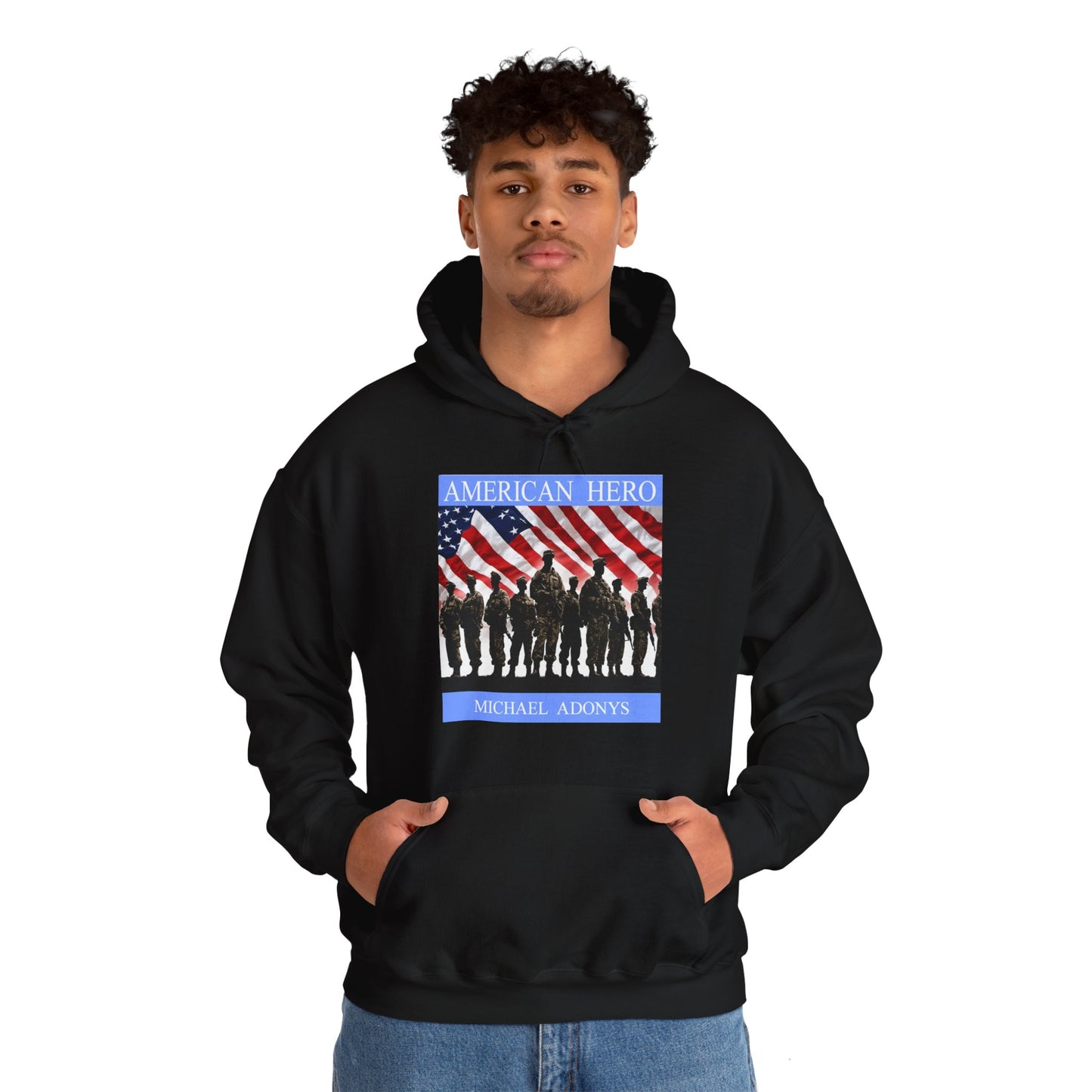 Michael Adonys American Hero Unisex Hooded Sweatshirt Perfect for Veterans Day  Patriotic Celebrations