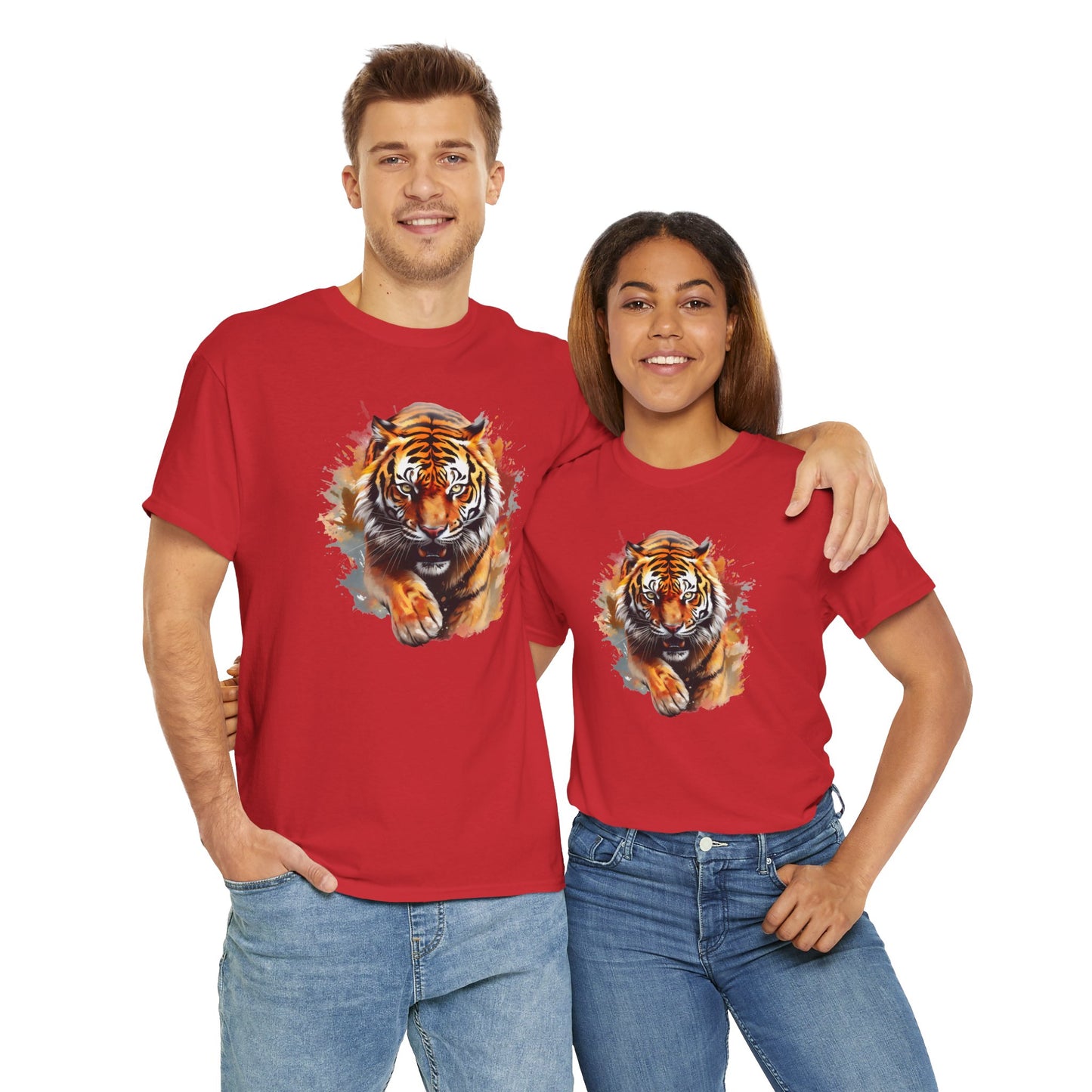 Princess Grace  Fierce Tiger Unisex Heavy Cotton Tee  Wild Animal Graphic Shirt