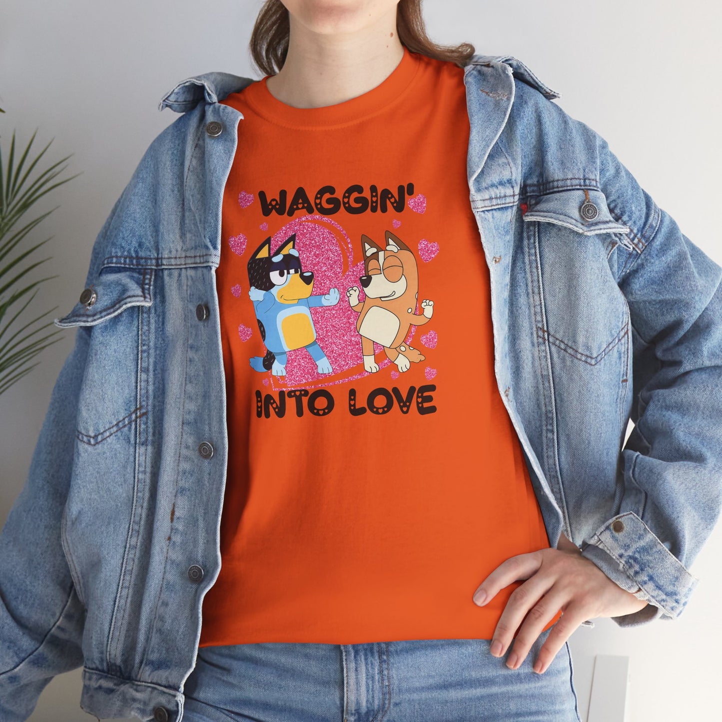 Princess Grace  Bluey  Waggin' Into Love Unisex Heavy Cotton Tee  Cute Pet Themed Shirt for Animal Lovers