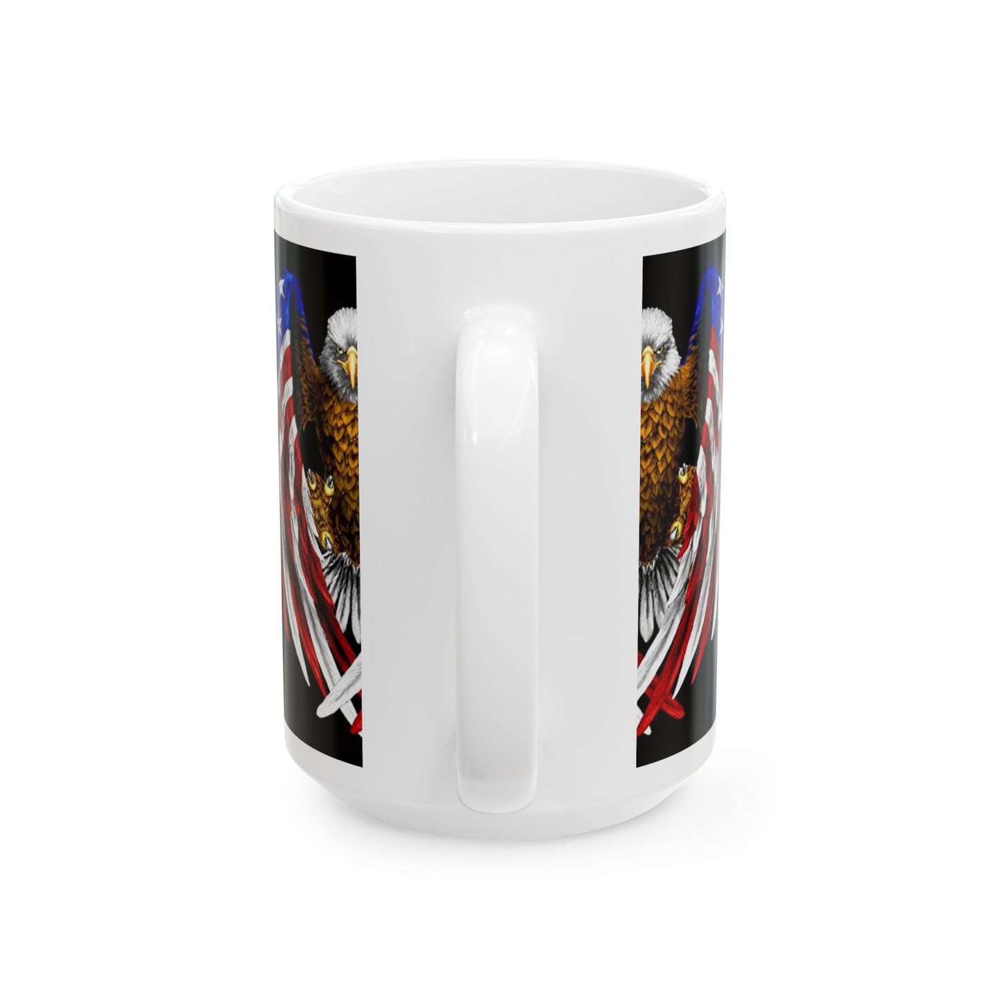 Princess Grace Patriotic Eagle Ceramic Mug, 11oz 15oz, America Pride, Veteran Gift, Fourth of July, Coffee Cup, Collector's Item