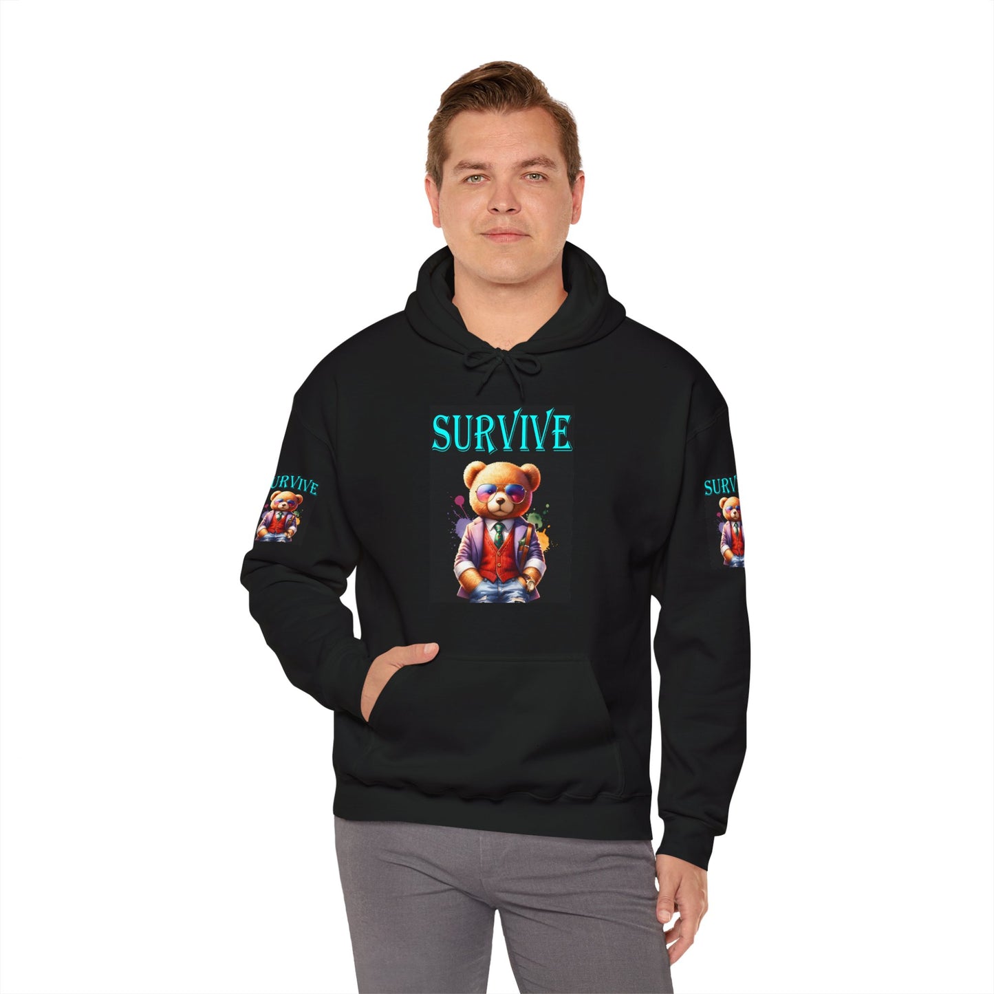 Princess Grace Survive Bear Unisex Heavy Blend Hooded Sweatshirt Fun and Cozy Streetwear for All Occasions