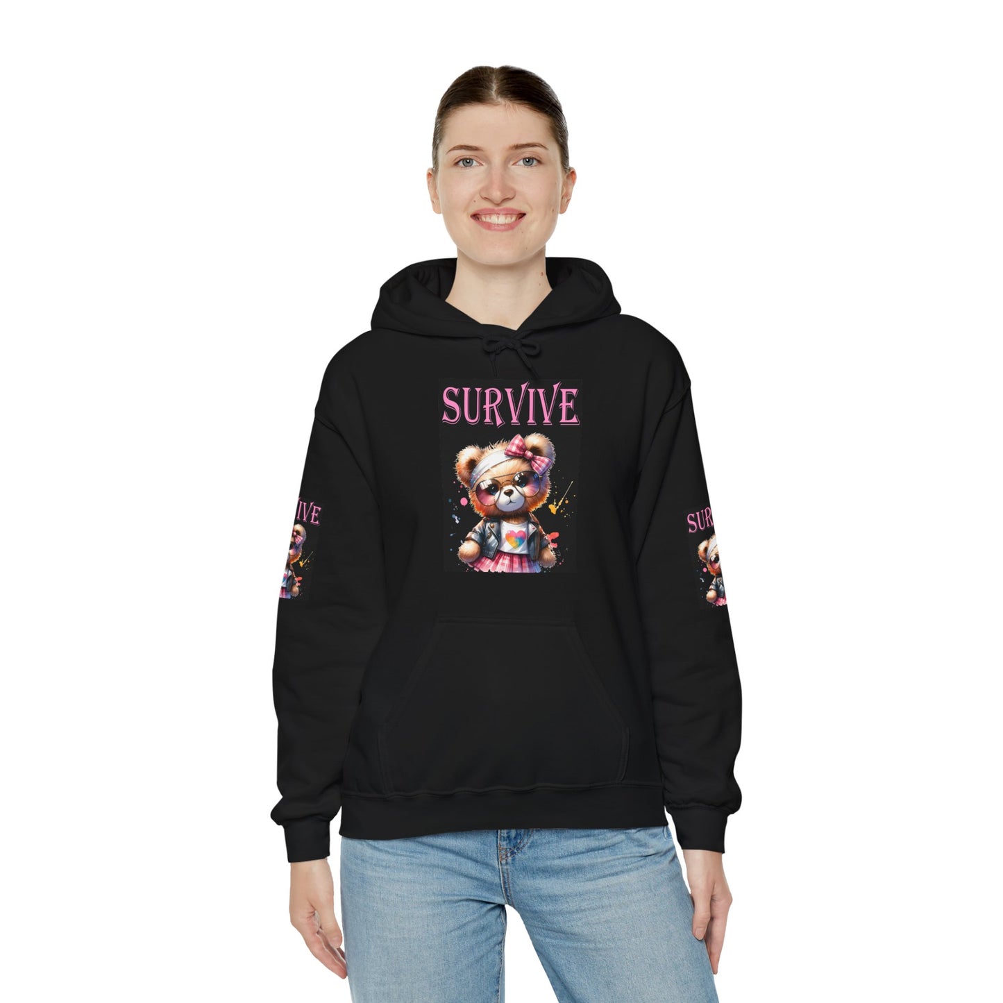 Princess Grace Survive Bear Hoodie Unisex Heavy Blend Sweatshirt