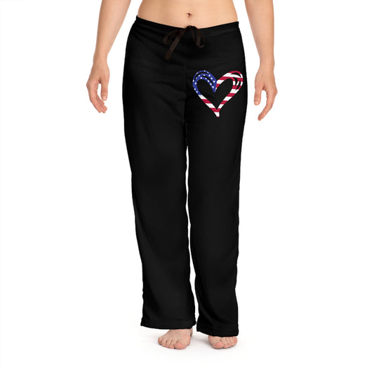 Princess Grace  Patriotic Heart  Pajama Pants  Comfy Sleepwear for Independence Day & Holidays