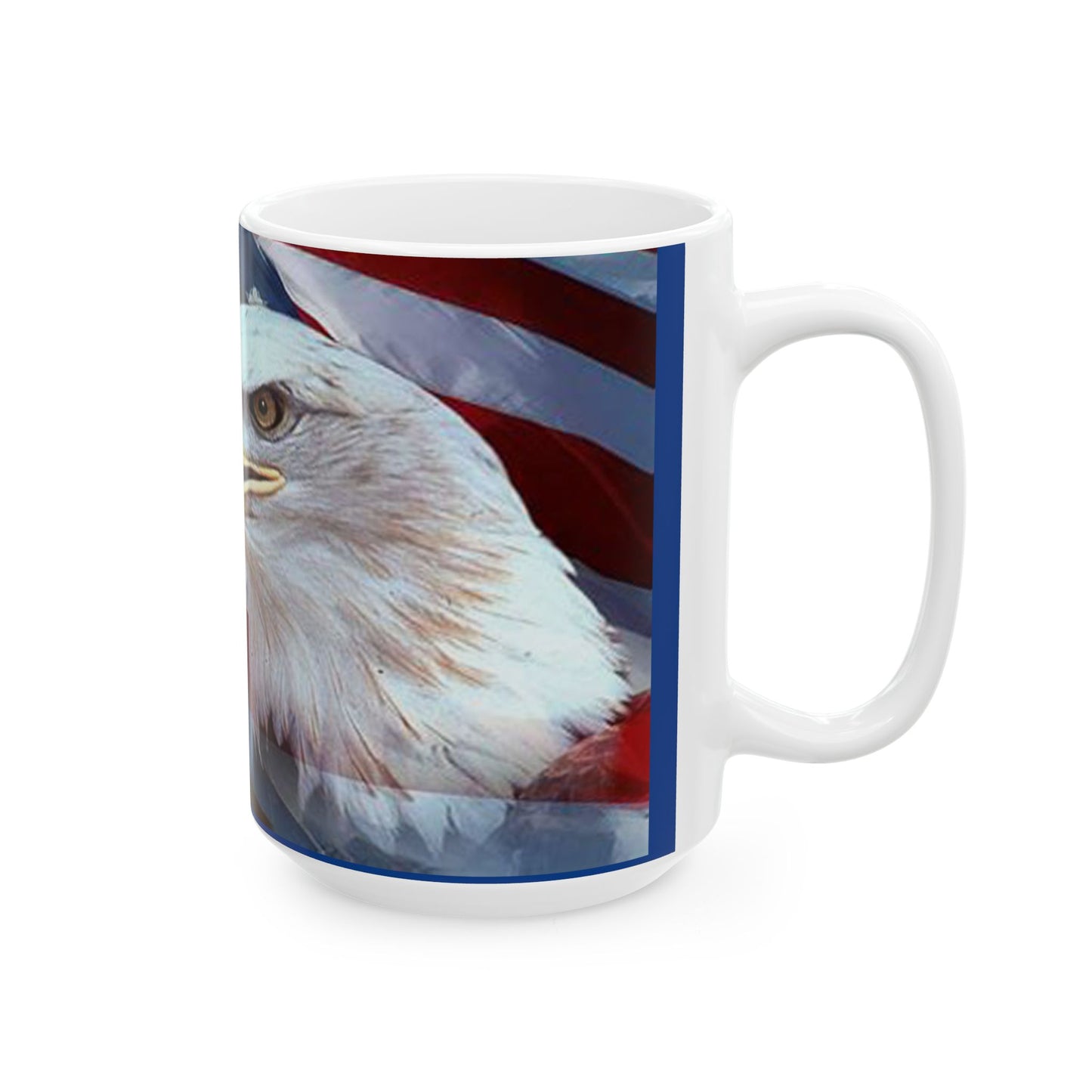 Princess Grace Patriotic Eagle Ceramic Mug 11oz & 15oz Perfect for Memorial Day, Fourth of July, Father's Day, Gifts for Veterans