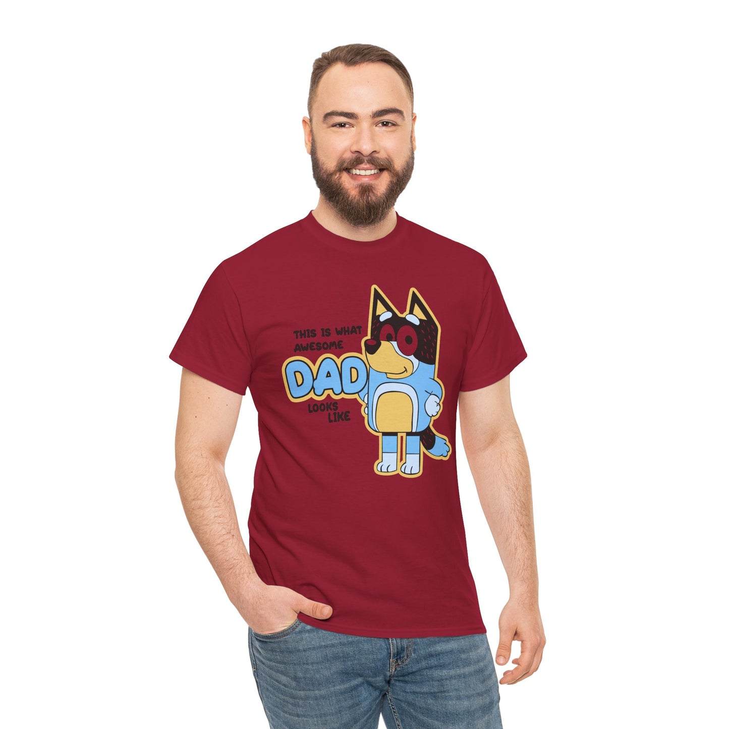 Princess Grace  Bluey  Awesome Dad Unisex Heavy Cotton Tee  Funny Gift for Father's Day