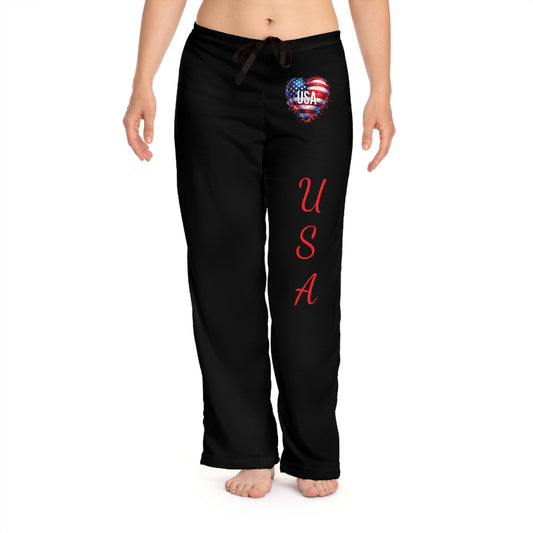 Princess Grace  Patriotic  Pajama Pants  USA Heart Design