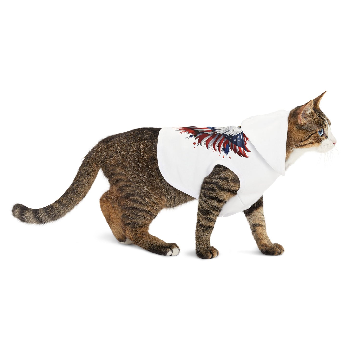 Princess Grace  Patriotic Eagle Pet Hoodie for Dogs  Stylish Independence Day Apparel