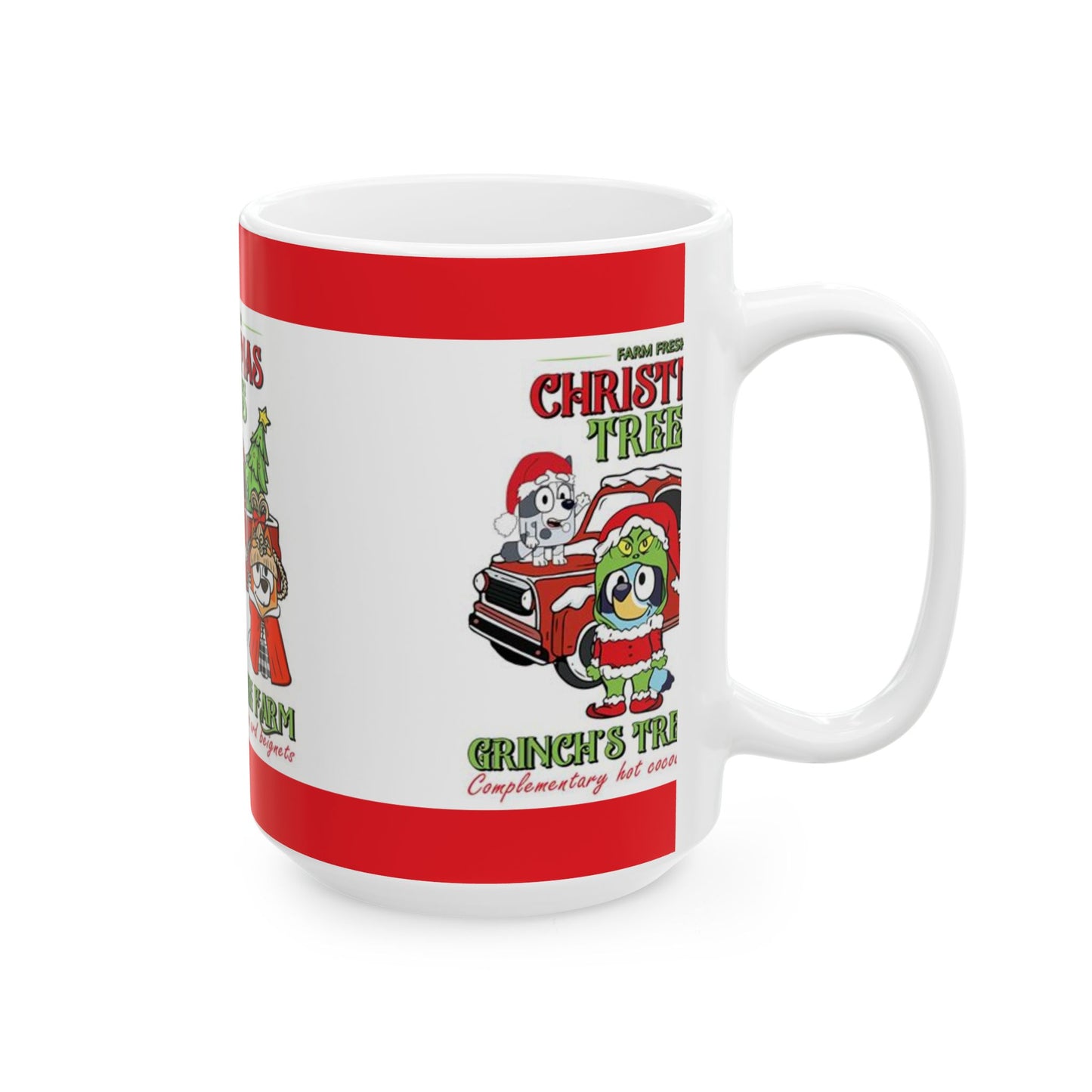 Princess Grace Holiday Christmas Mug  Grinch’s Tree Farm Design with Cute Characters
