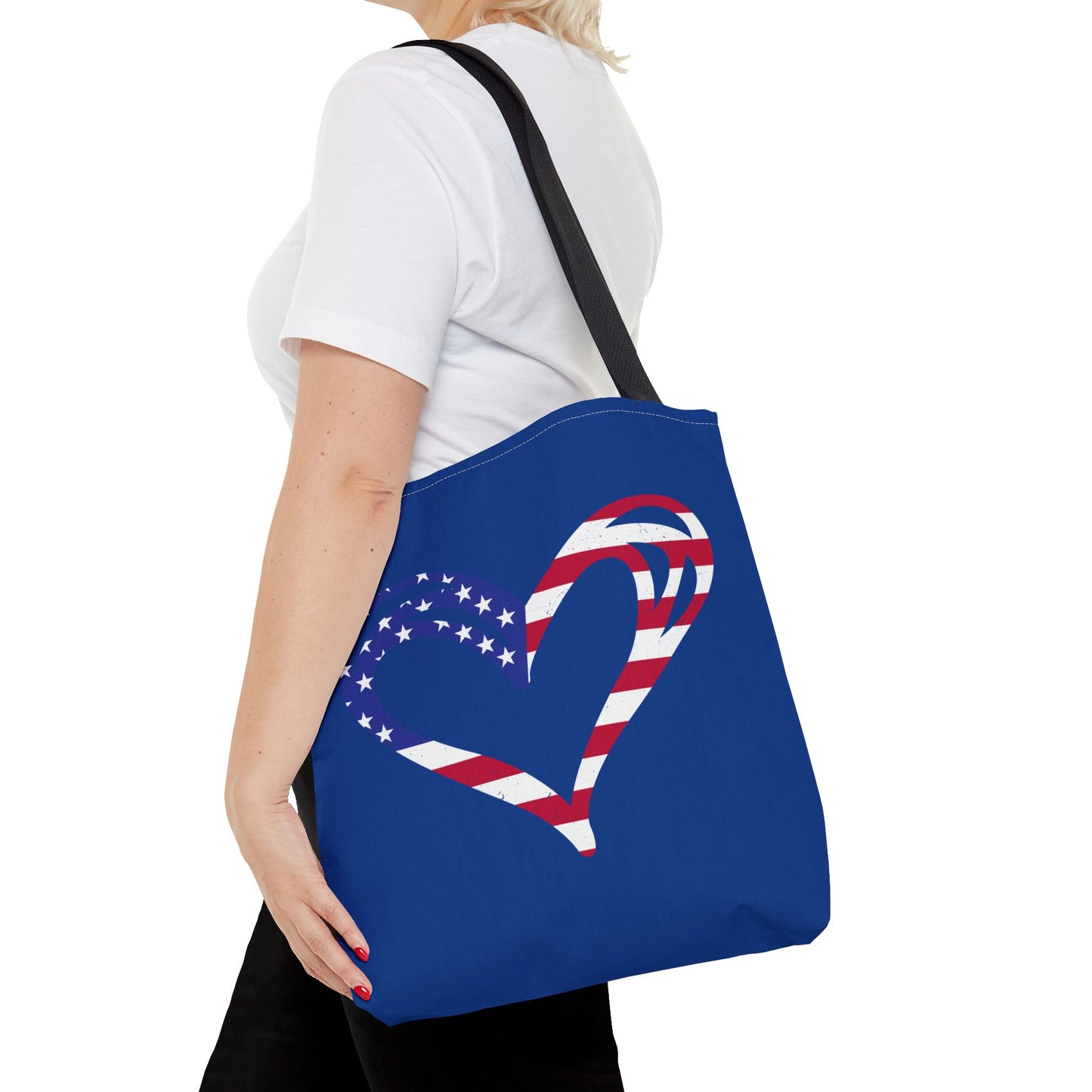 Princess Grace  Patriotic Love Tote Bag American Heart Design for Celebrations & Everyday Use