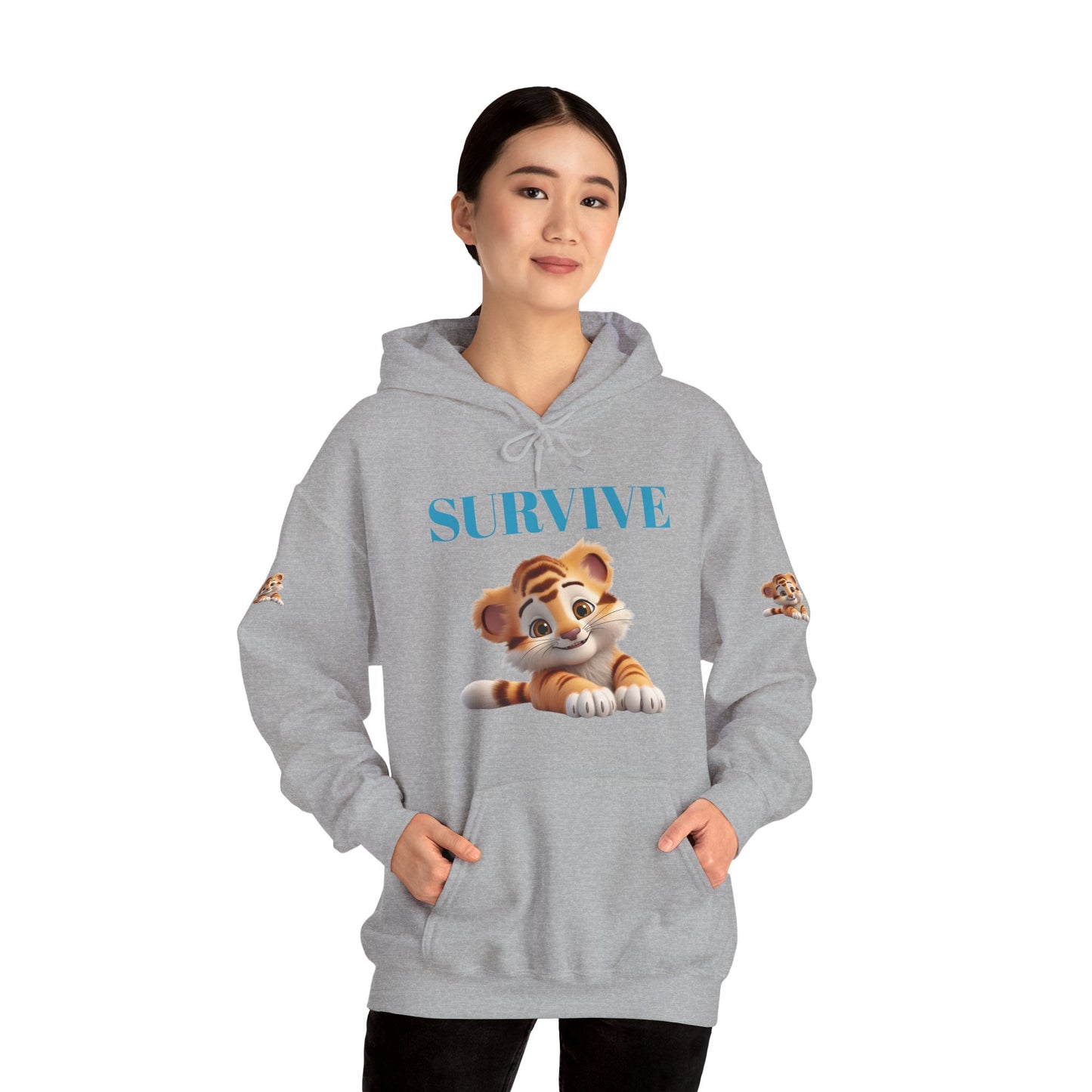 Princess Grace Survive Cute Tiger Survival Hooded Sweatshirt for Animal Lovers