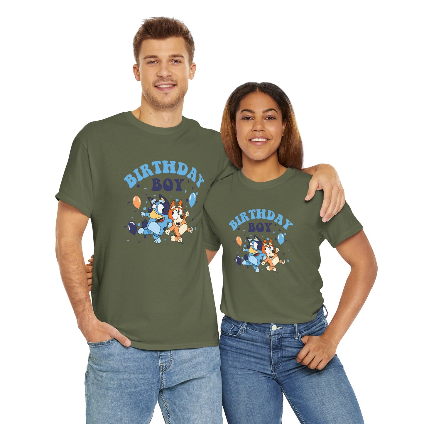 Princess Grace  Bluey  Birthday Boy Unisex Heavy Cotton Tee  Fun Celebration Shirt for Kids