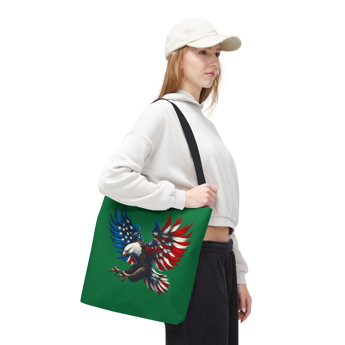 Princess Grace  Patriotic Eagle Tote Bag USA Flag Design for Independence Day