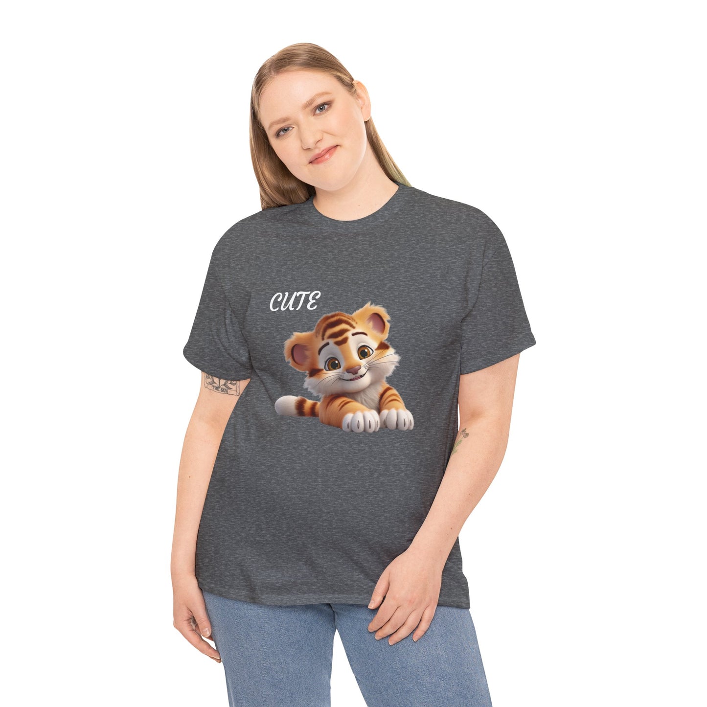 Princess Grace  Cute Tiger Graphic Unisex Heavy Cotton Tee  Perfect for Animal Lovers