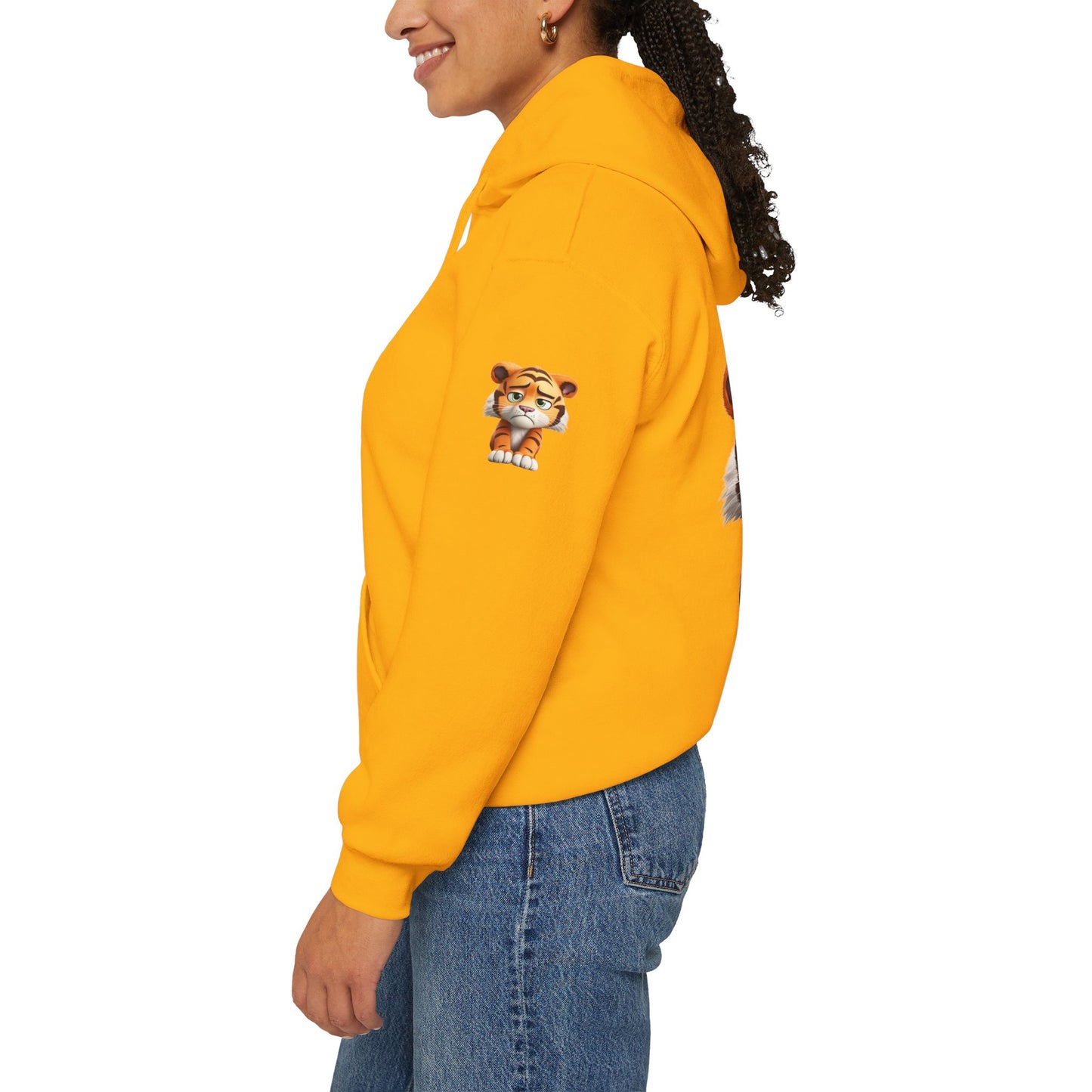 Princess Grace  Playful Tiger Graphic Hoodie  Unisex Heavy Blend Sweatshirt for Kids and Adults