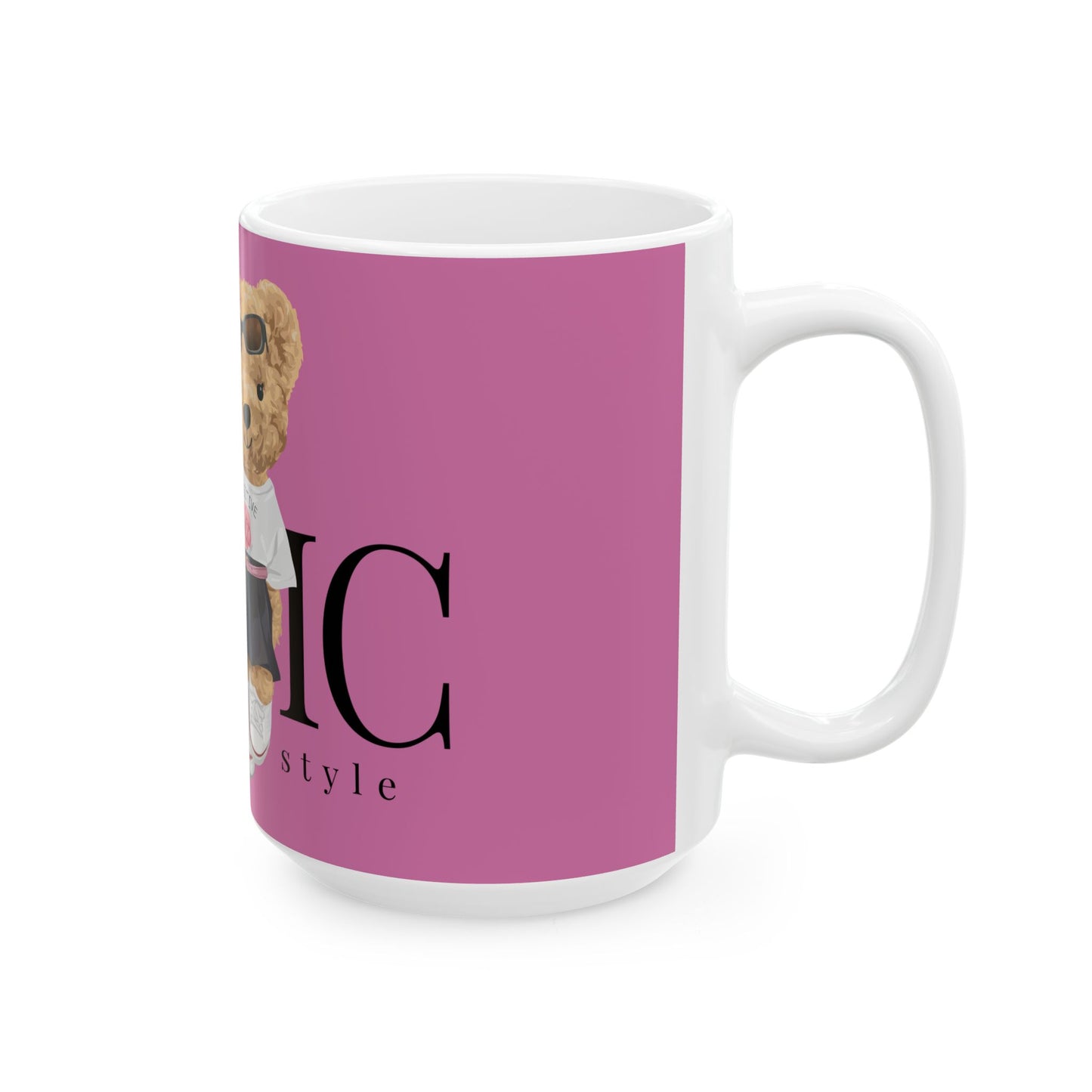 Princess Grace  Chic Positive Bear Ceramic Mug   Cute Coffee Cup for Animal Lovers