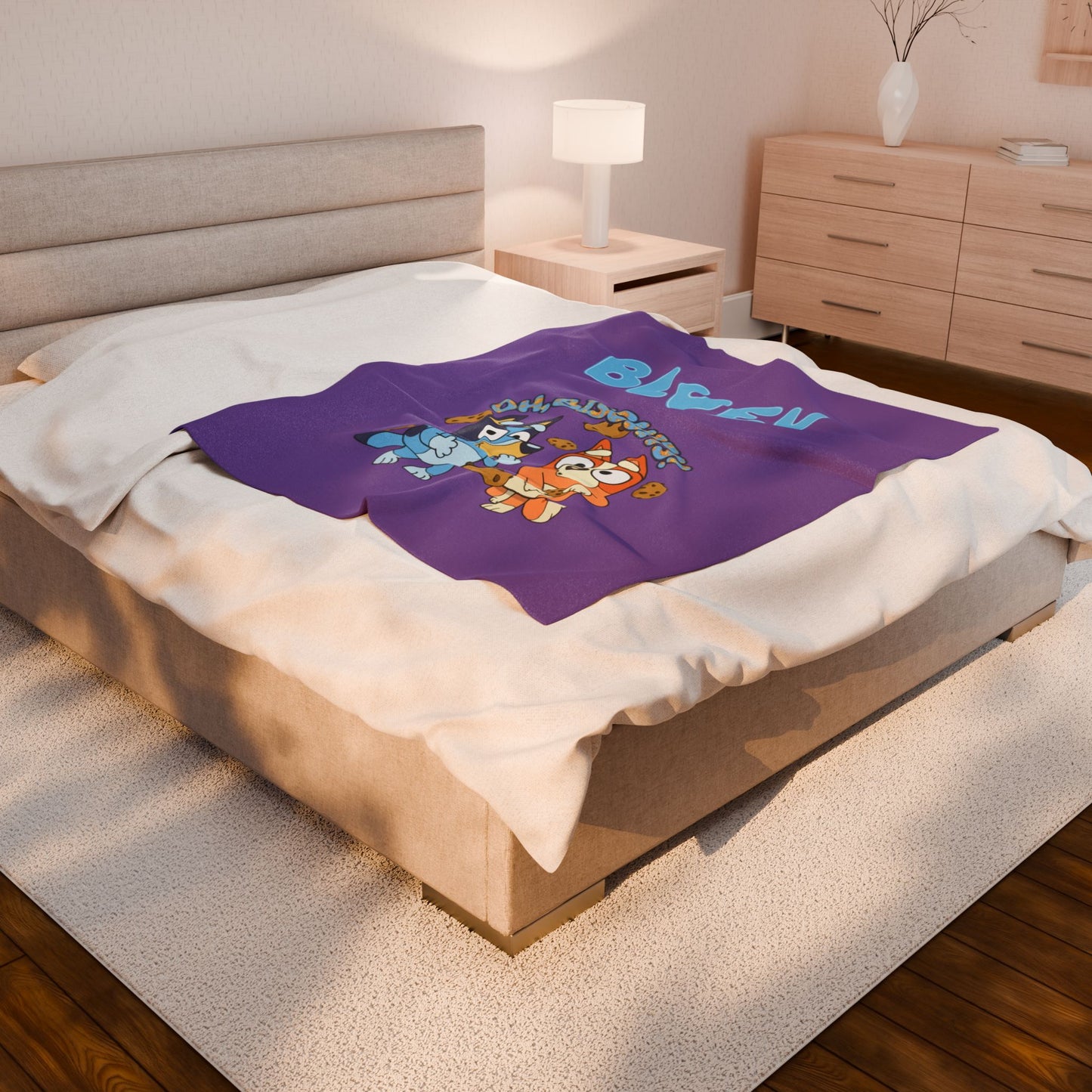 Princess Grace  Bluey Oh Biscuits Velveteen Plush Blanket for Kids