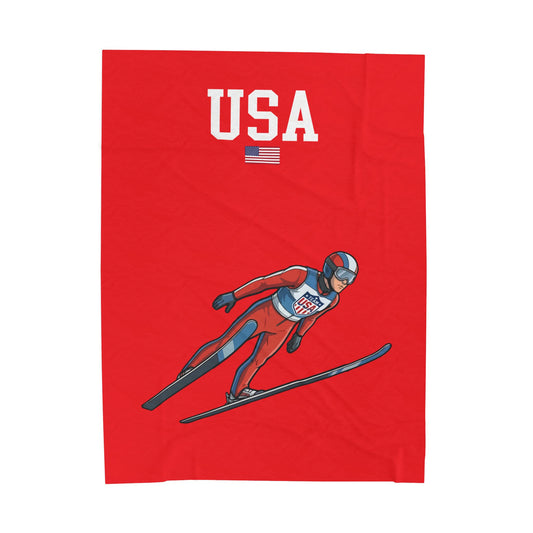 Princess Grace  TEAM USA  Velveteen Plush Blanket