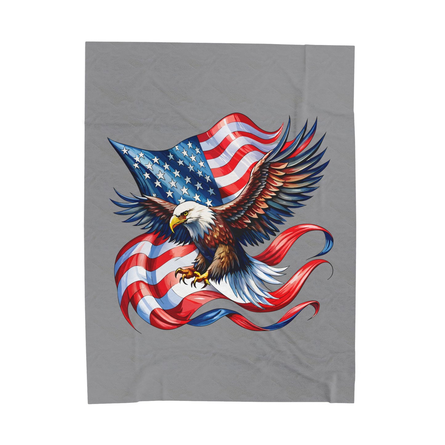 Princess Grace  Patriotic Eagle Velveteen Plush Blanket  Cozy Flag Design for Independence Day & Celebrations