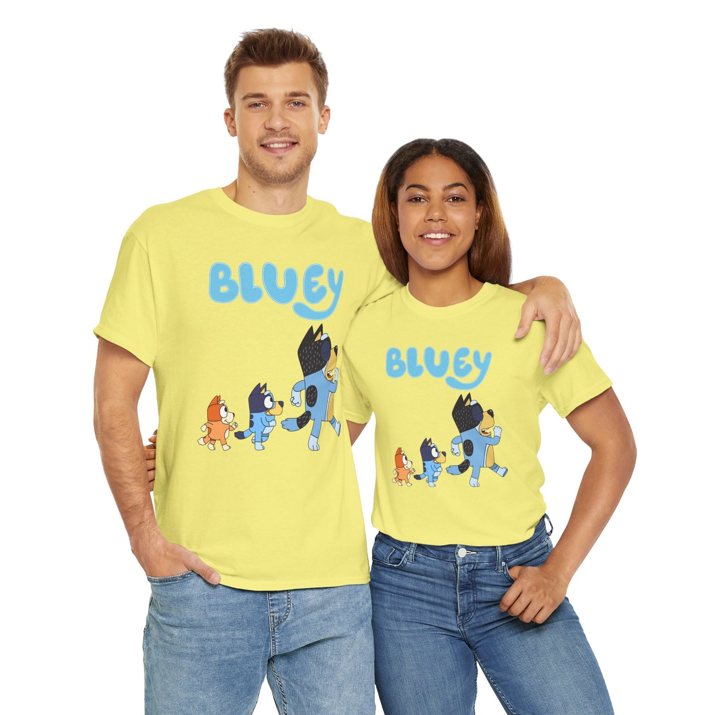 Princess Grace  Bluey Unisex Heavy Cotton Tee  Cute Cartoon T-Shirt for Kids and Adults