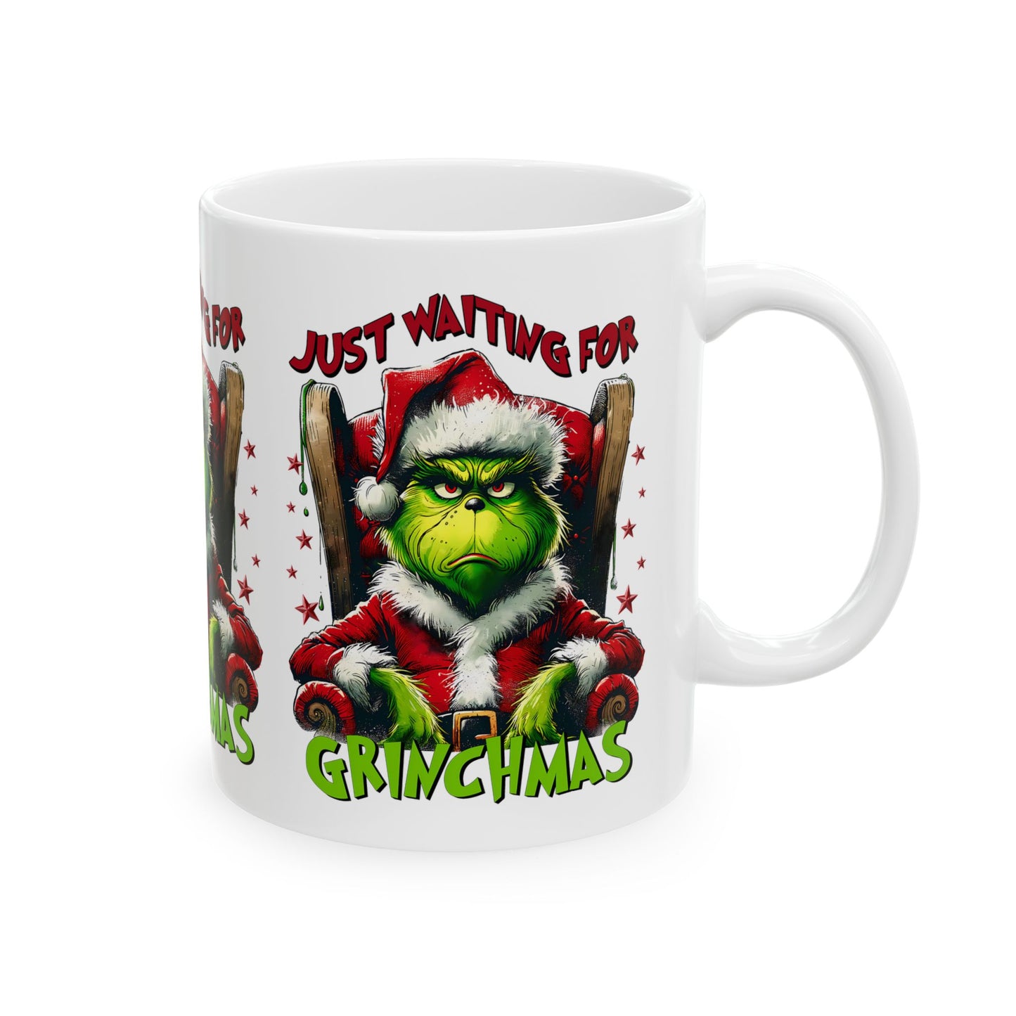 Princess Grace Grinch Christmas Mug   Just Waiting for Grinchmas  11oz & 15oz
