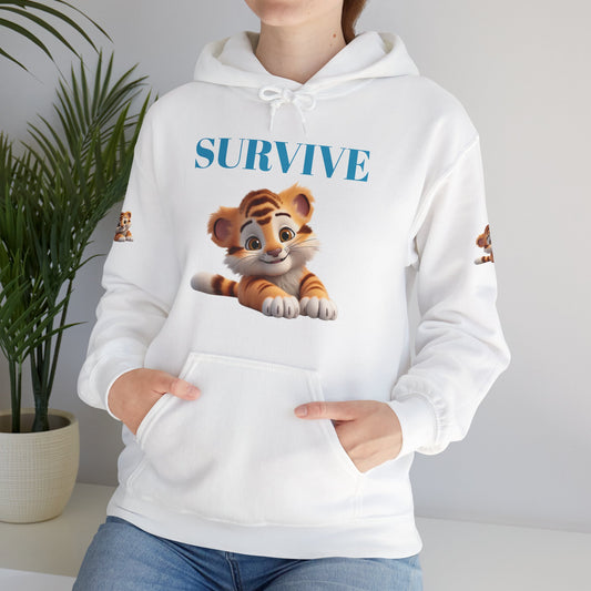 Princess Grace Survive Cute Tiger Survival Hooded Sweatshirt for Animal Lovers