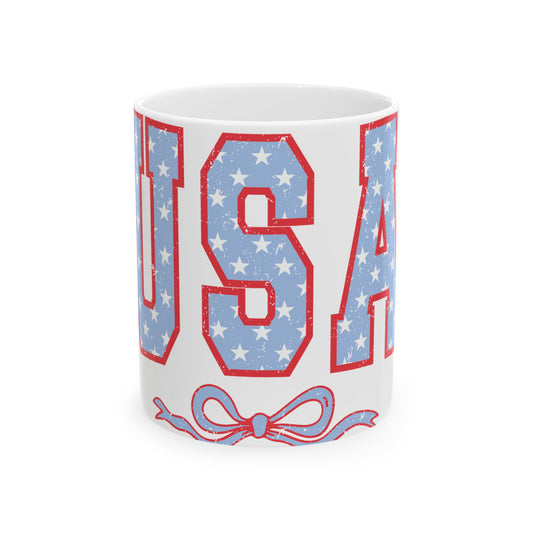 Princess Grace  Patriotic USA Ceramic Mug  Perfect for 4th of July Celebrations