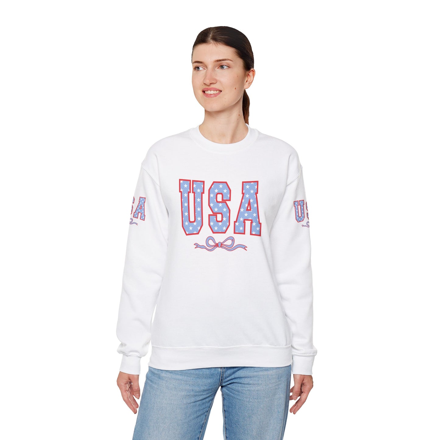 Princess Grace  USA Patriotic Crewneck Sweatshirt for All Seasons