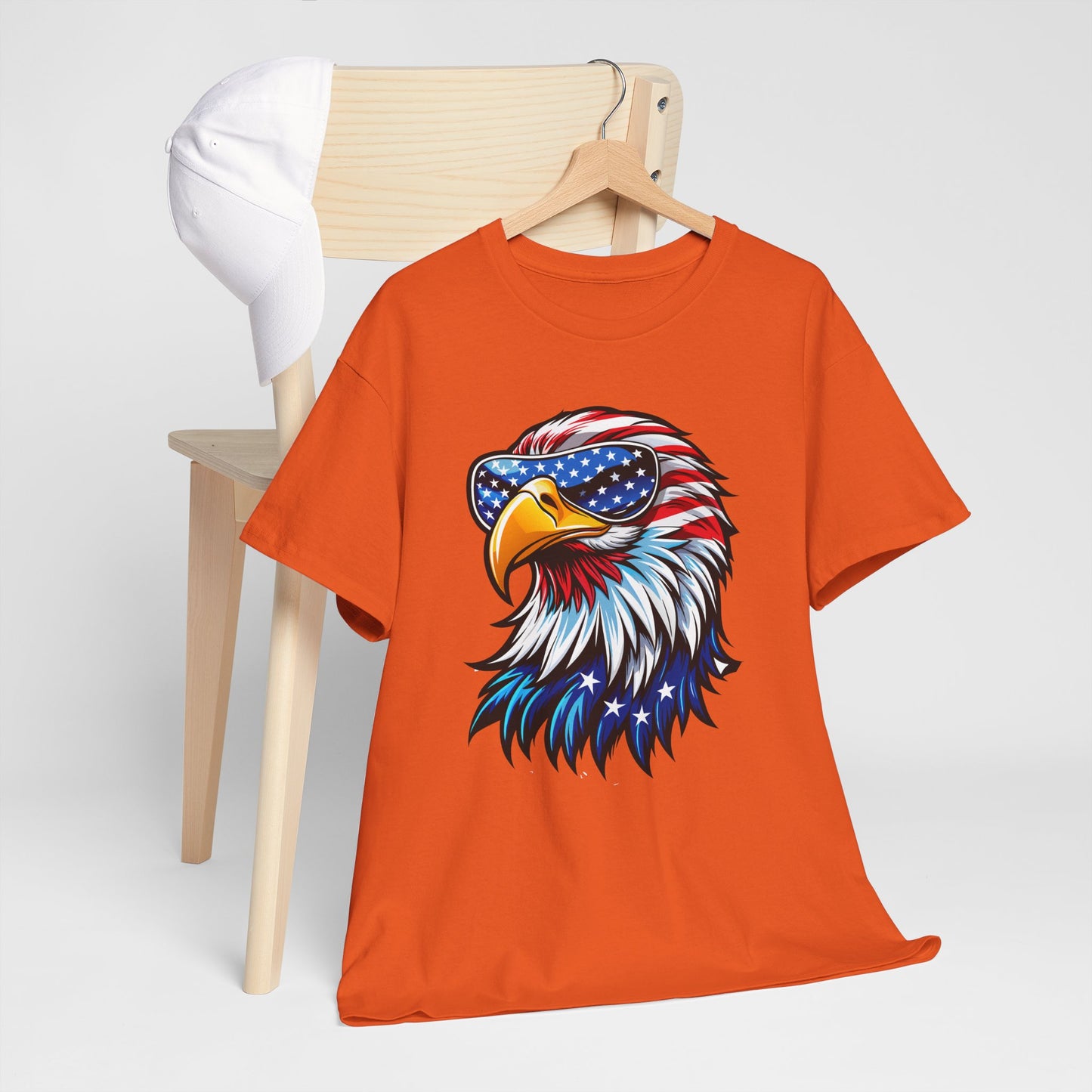 Princess Grace  Patriotic Eagle Unisex Heavy Cotton Tee 4th of July Spirit