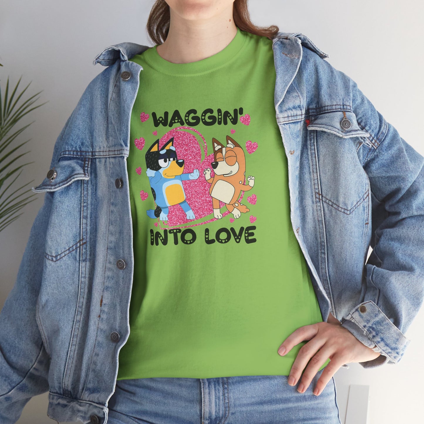 Princess Grace  Bluey  Waggin' Into Love Unisex Heavy Cotton Tee  Cute Pet Themed Shirt for Animal Lovers