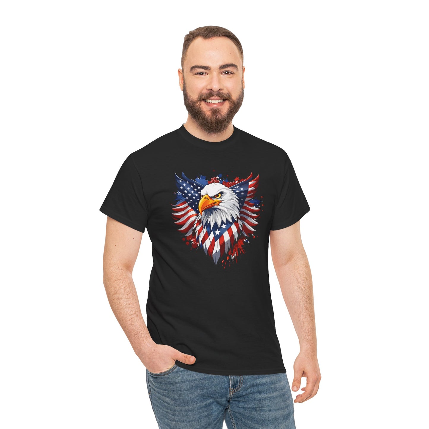 Princess Grace  Patriotic Eagle Graphic Tee Unisex Heavy Cotton T-Shirt