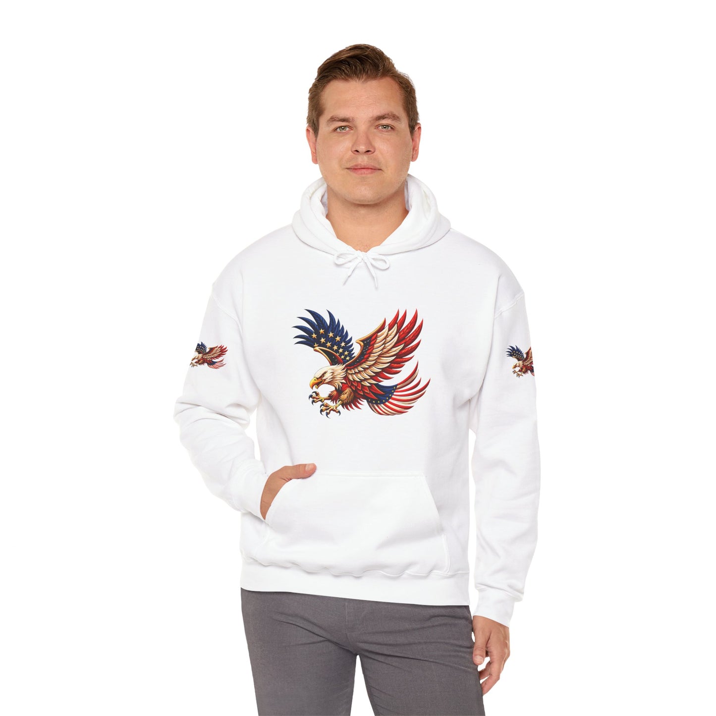 Princess grace  Patriotic Eagle Hooded Sweatshirt   Unisex Heavy Blend