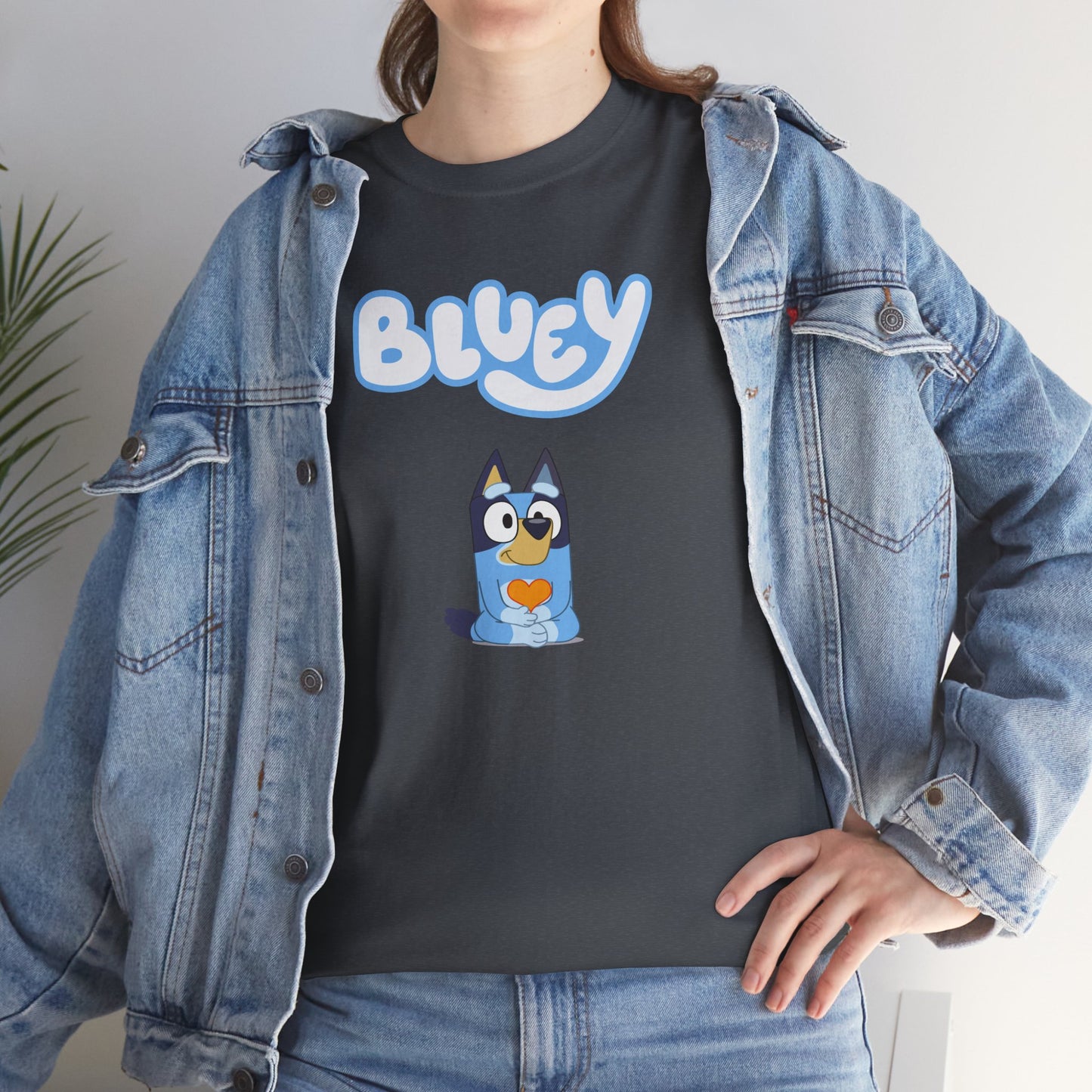 Princess Grace  Bluey Unisex Heavy Cotton Tee  Comfortable Cartoon T-Shirt for Kids and Adults