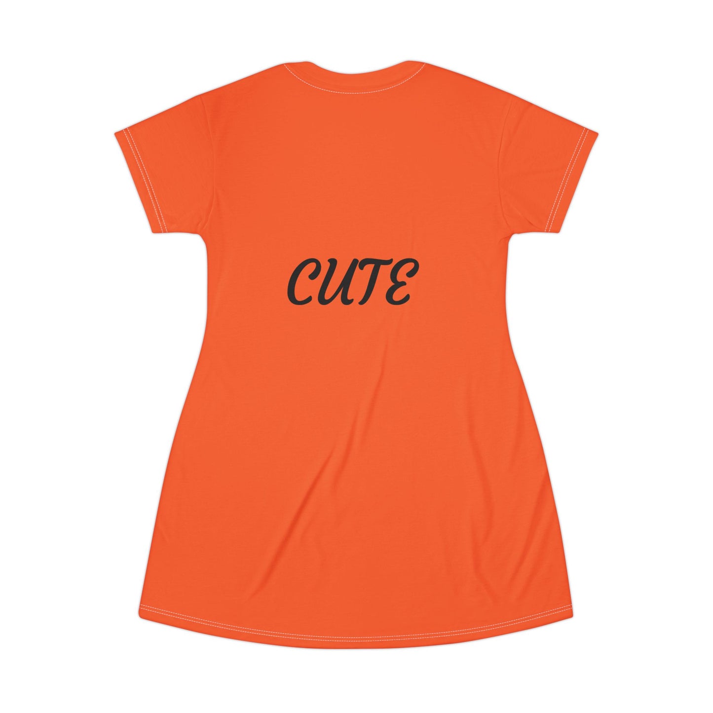 Princess Grace  Cute Orange T-Shirt Dress for Everyday Wear